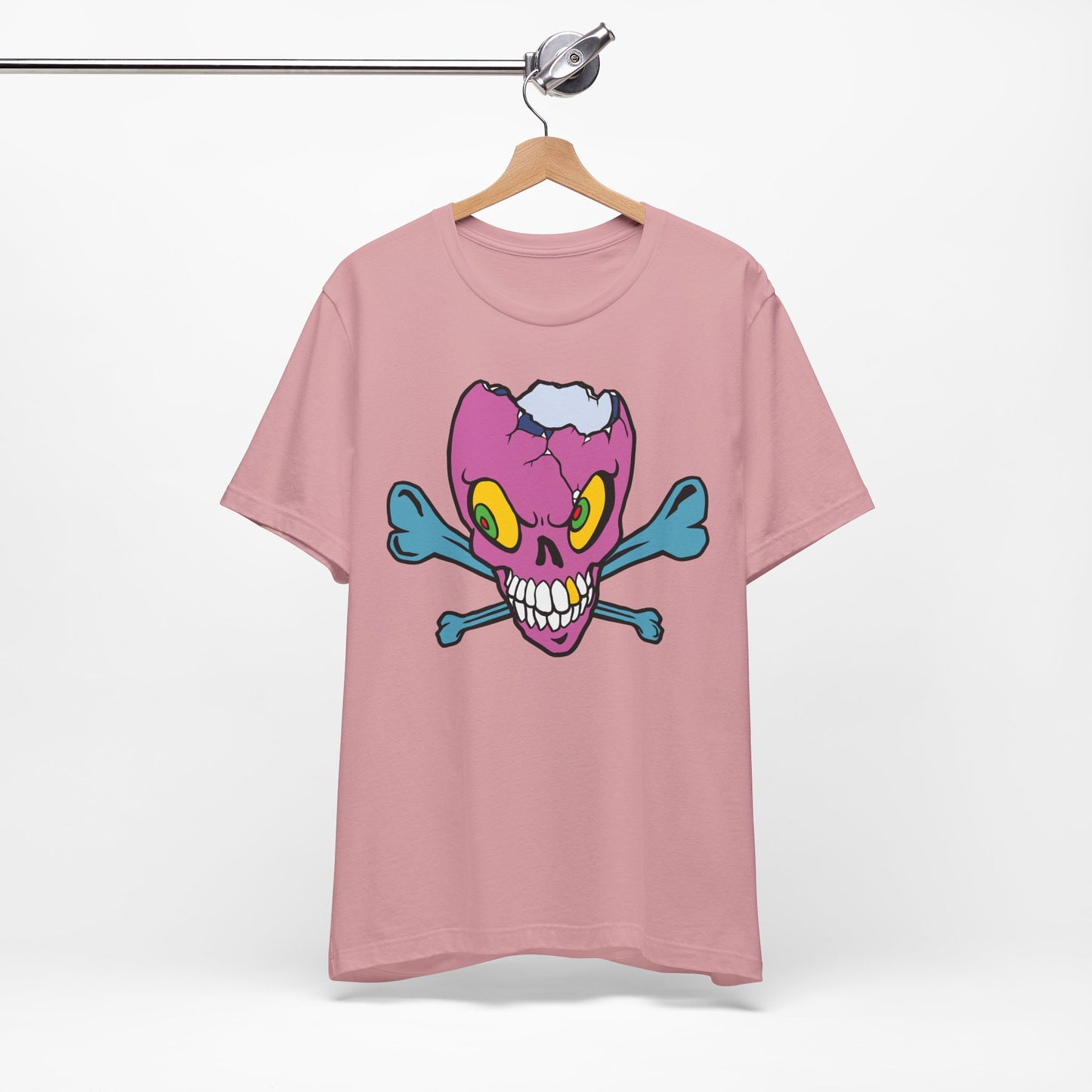 Purple Skull Graphic Design Tee, Skull Shirt, Vintage Tees, Art Design T-Shirt, Vintage Graphic Tee, Art Shirts with Skulls