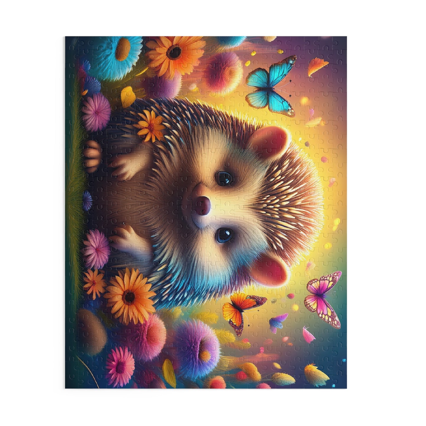 Puzzles-55 Kids Hedgehog Puzzle 500-Piece  Floral Hedgehog Puzzle 500-Piece, Animals Kids Puzzles Size: 16" x 20",  Ages 9+