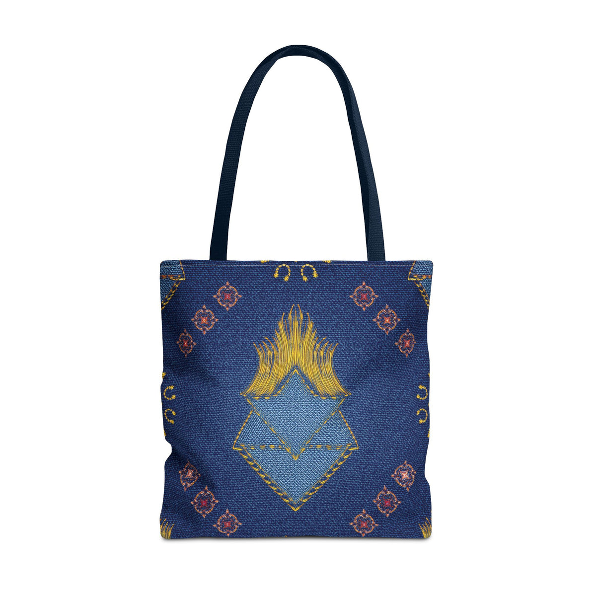 Diwali Graphic Denim Fabric Imitation Print Unisex Canvas Bag Poly Spun 3 Sizes Tote Bag 205-12