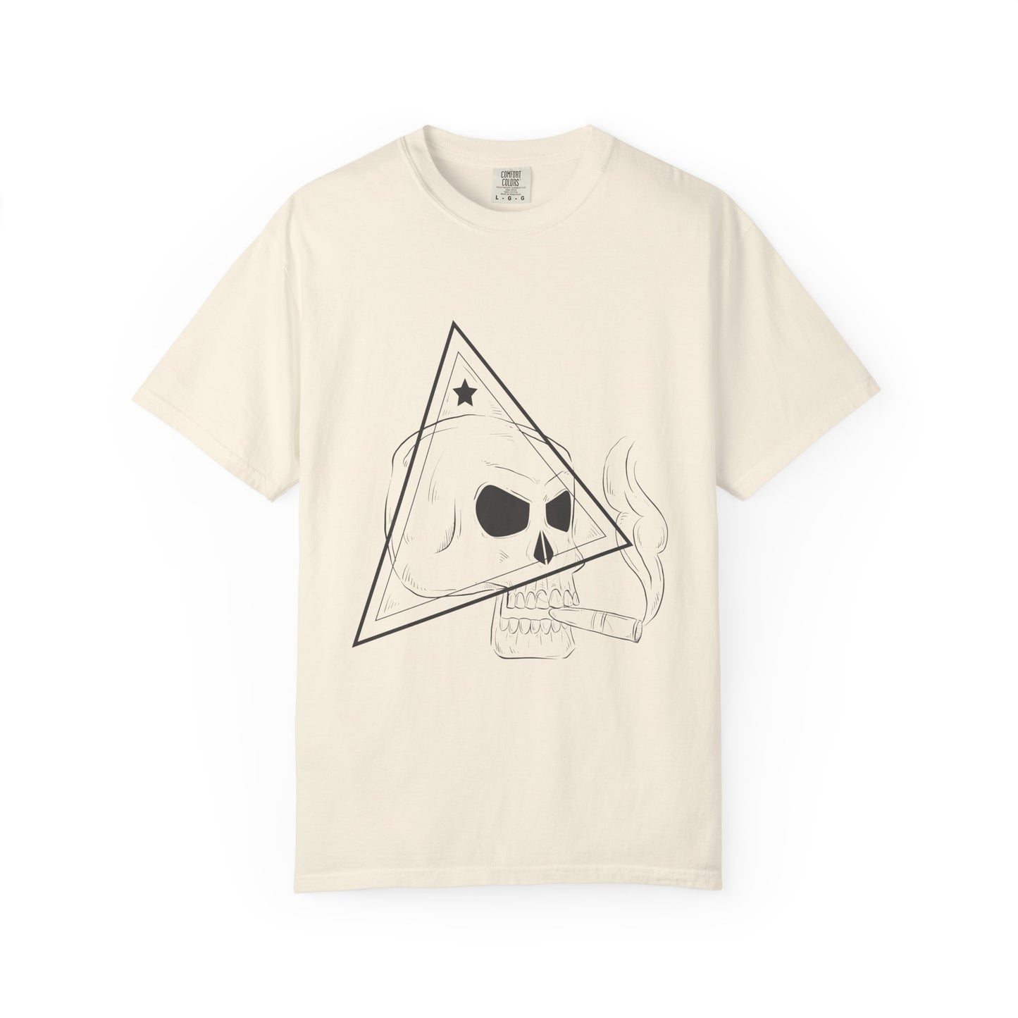 Unisex Cotton Short Sleeve T-Shirt with Skull Graphic Design
