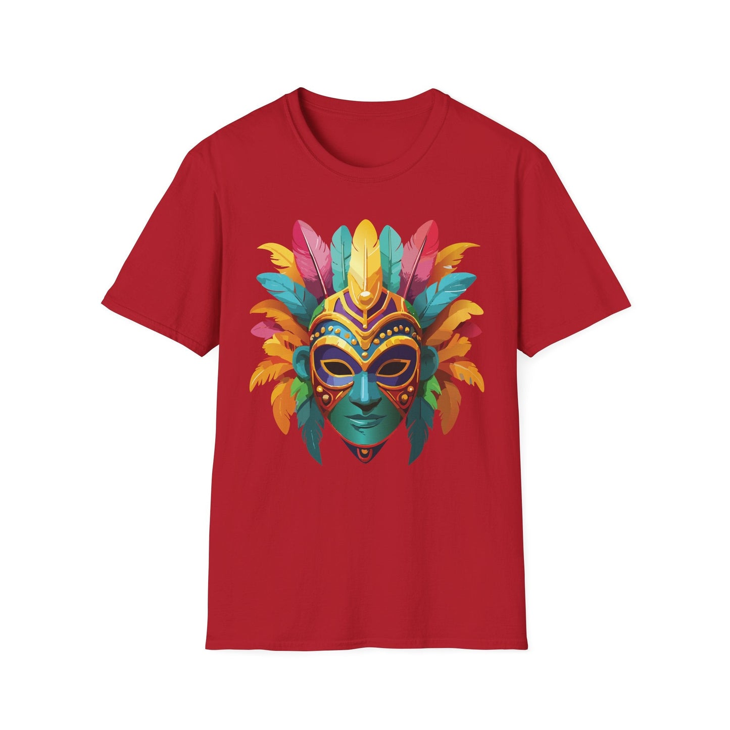 Mask Tee Shirt Unisex Masquerade Design Gildan Softstyle 64000 100 Percent Ring Spun Cotton Tee
