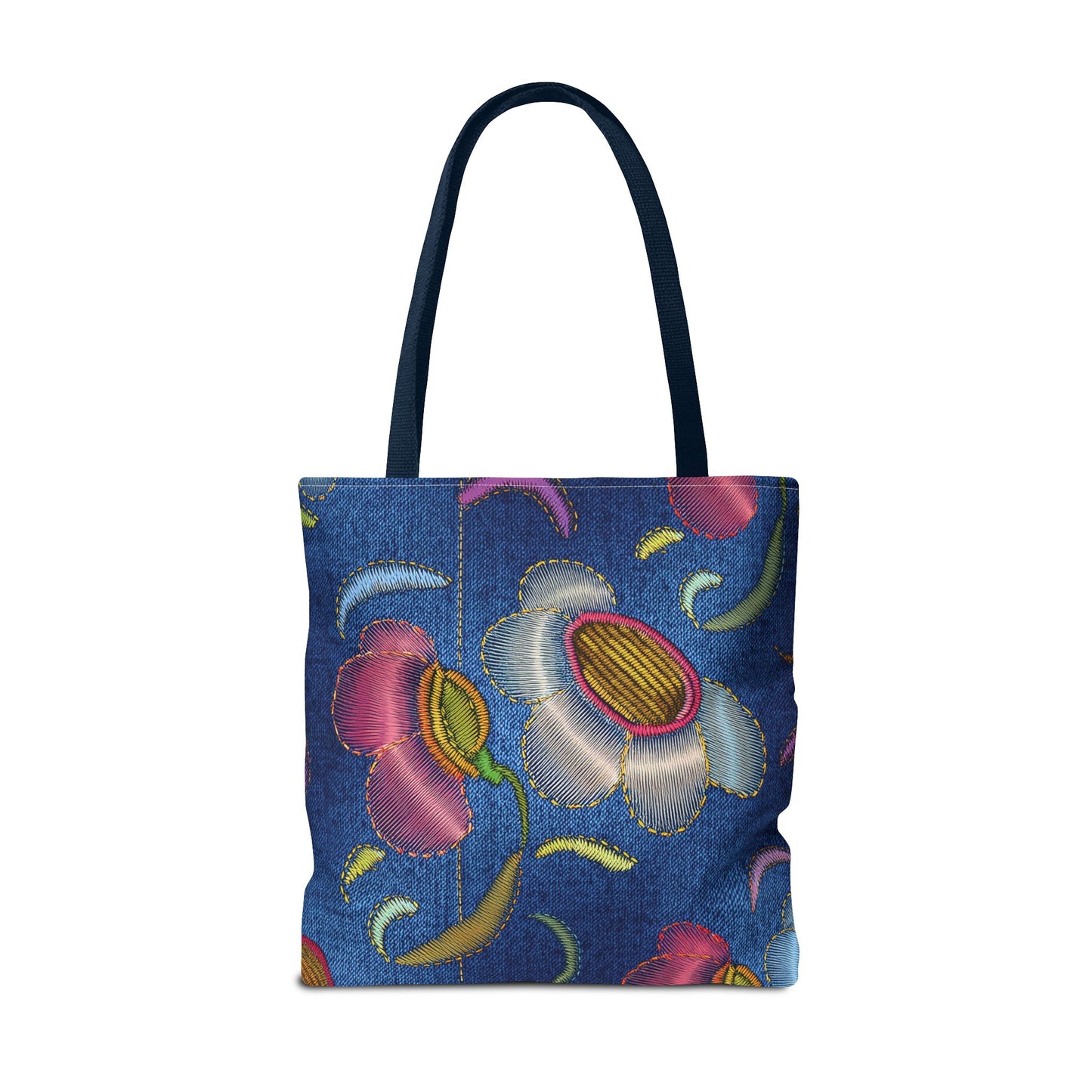Denim Fabric Imitation Print Unisex Canvas Bag Poly Spun 3 Sizes Tote Bag 159-7