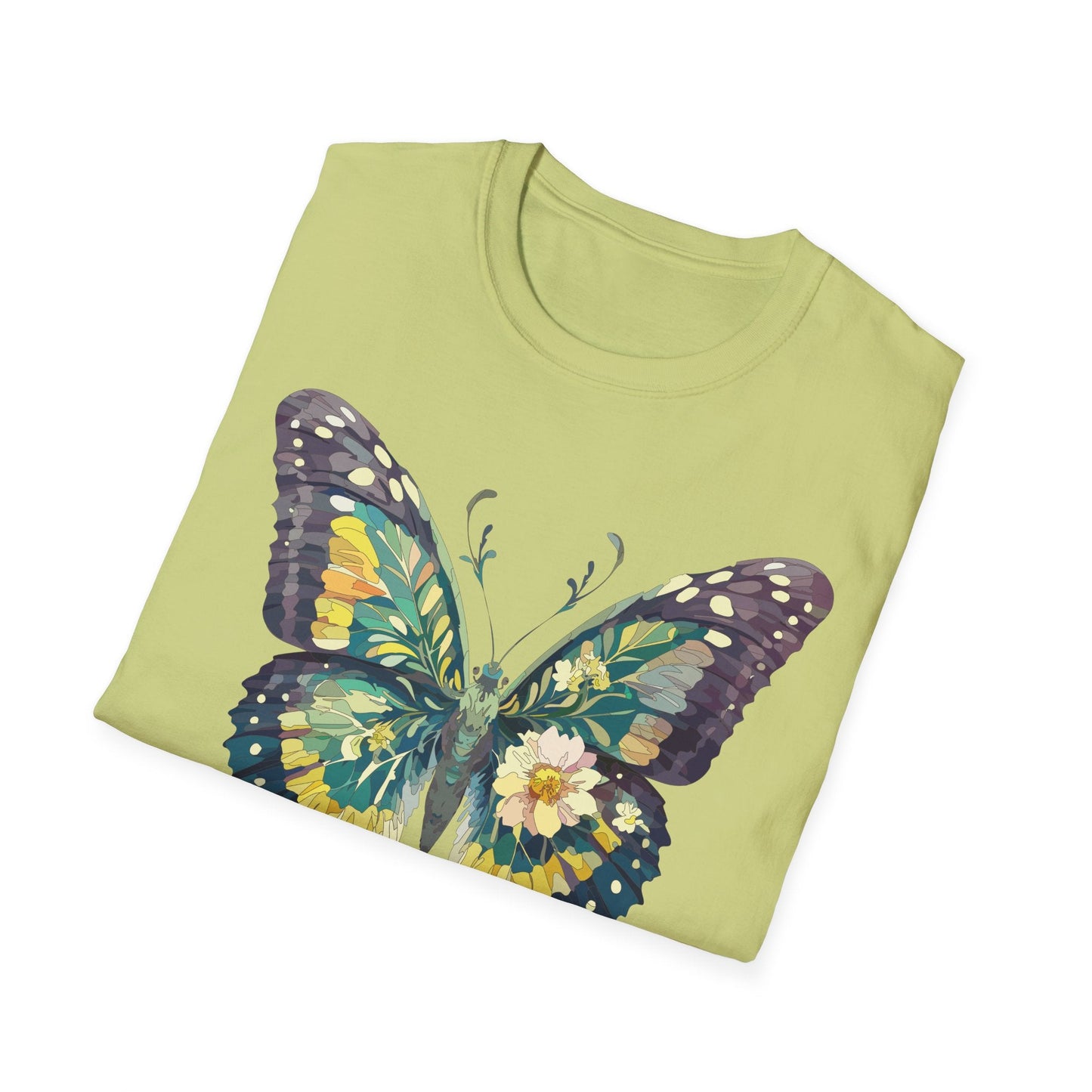 Butterfly Shirt Unisex Monarch Print T Shirt Gildan Softstyle 64000 Lightweight Tee
