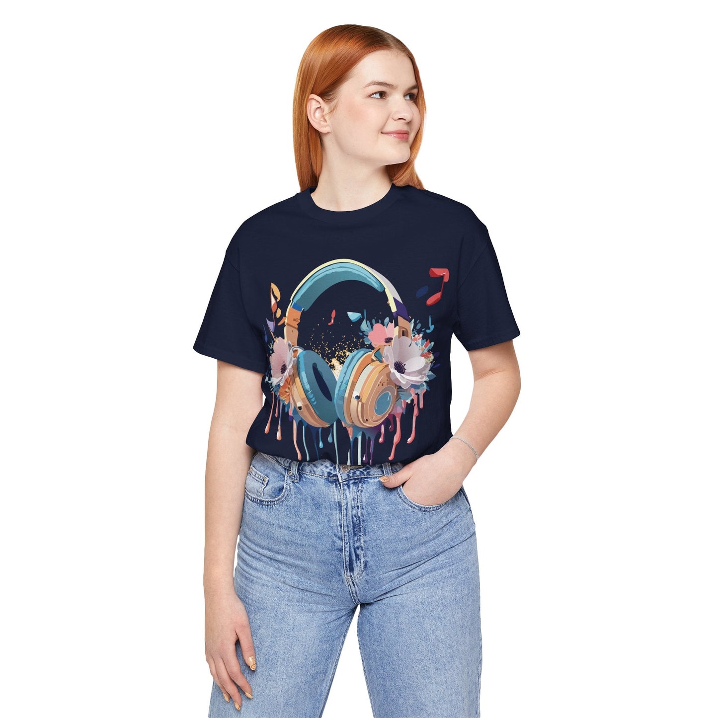 Music Graphic Unisex 100 Cotton Vintage Art with Musical Elements Tee 102
