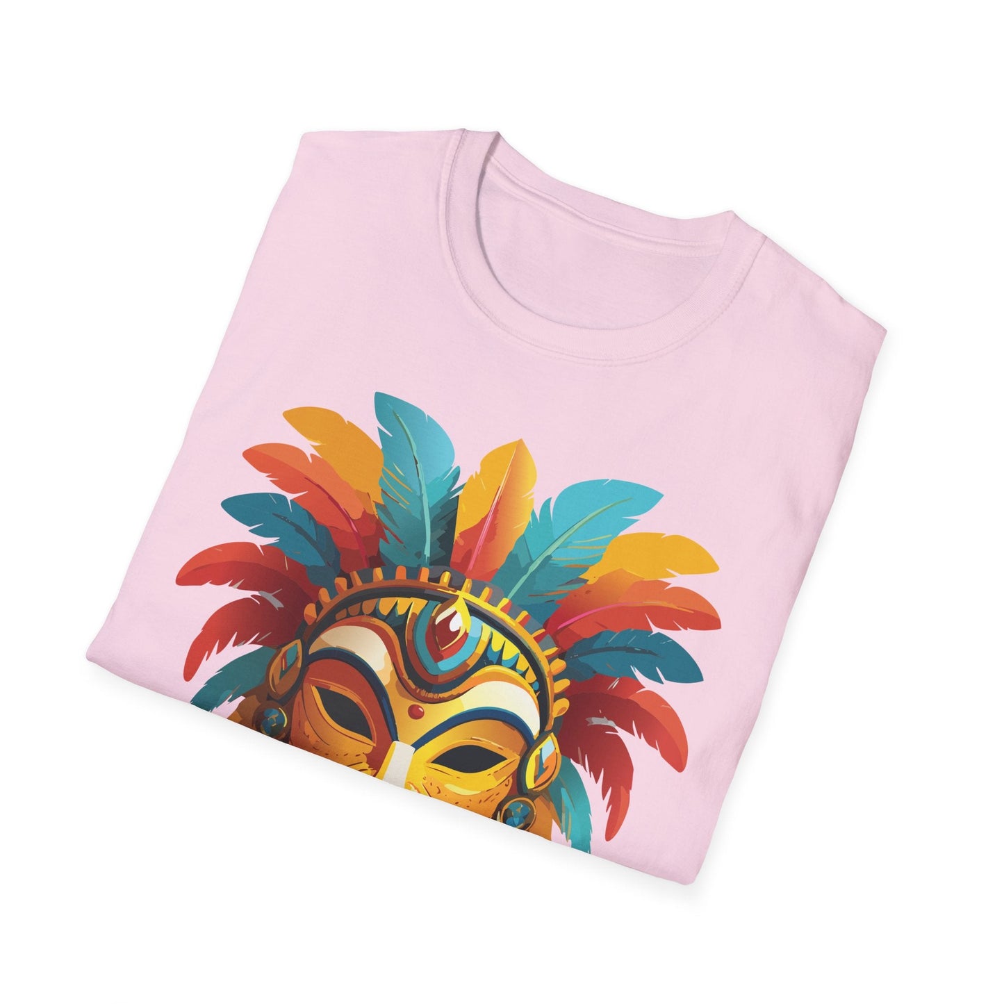 Mask Tee Shirt Unisex Masquerade Design Gildan Softstyle 100 Percent Cotton Tee for Everyday Comfort