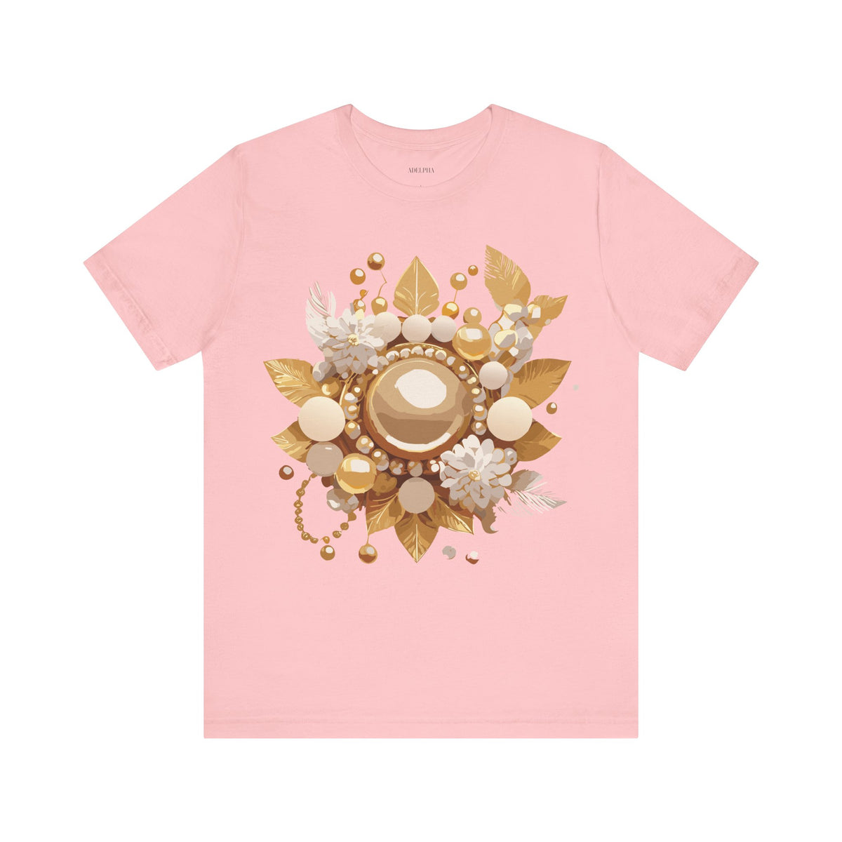 Jewelry Graphic Unisex Cotton Bella+Canvas Tee with Gemstones Art Design m32