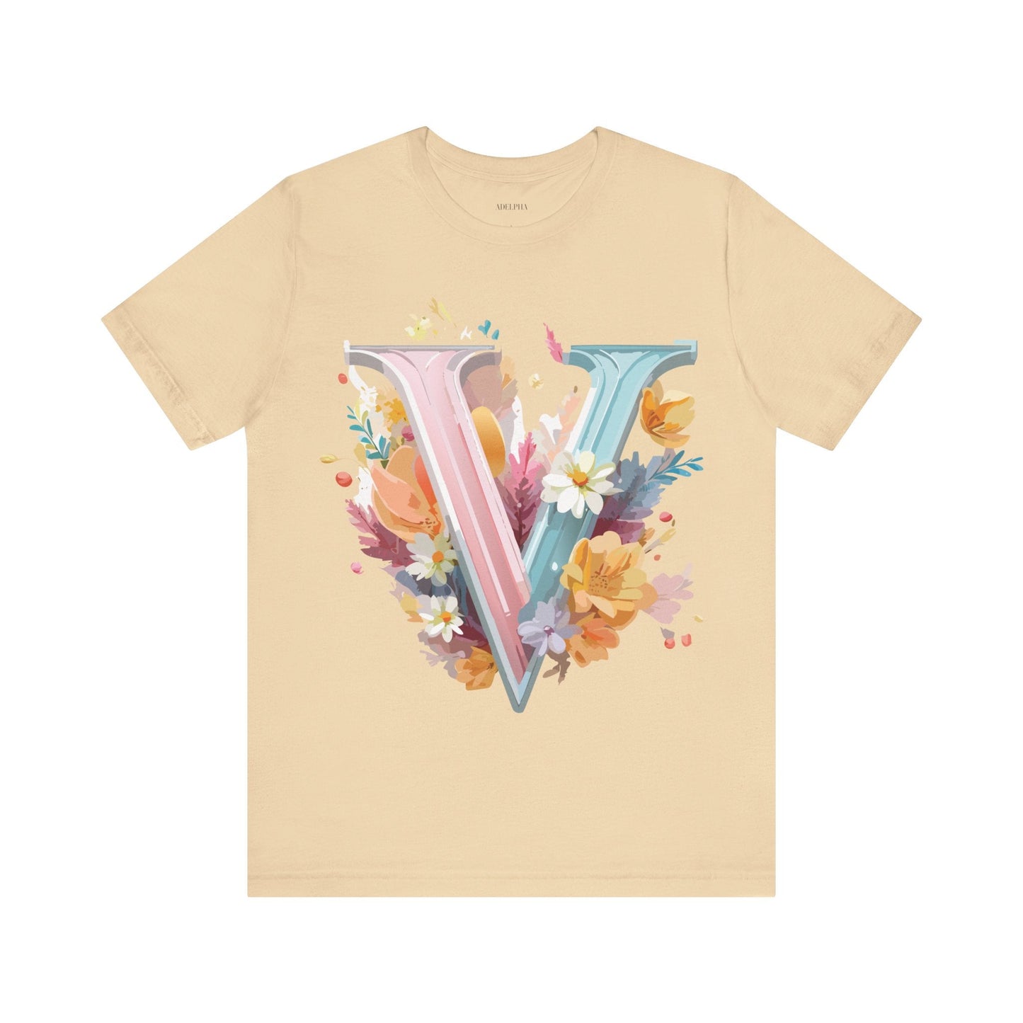 Letter V Graphic Tee Unisex Jersey Short Sleeve Art Design  Vintage Inspired