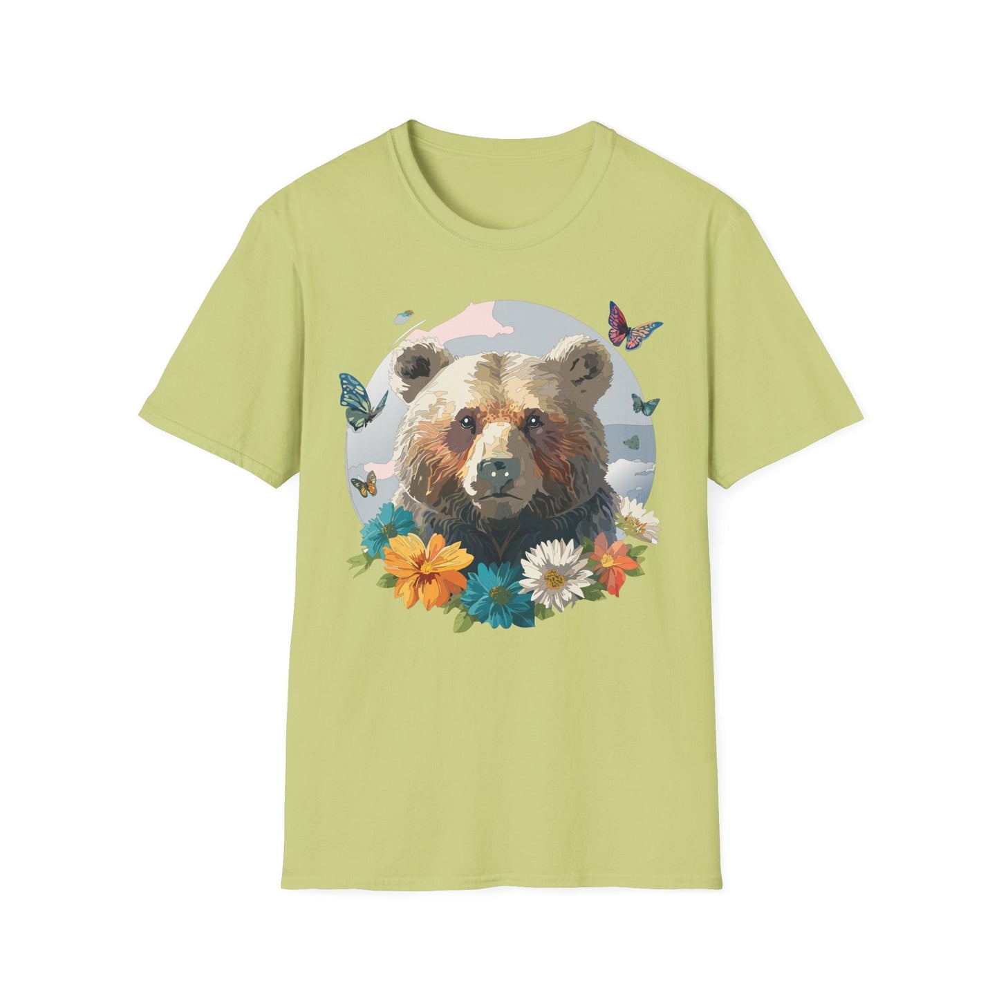 Bear T Shirt Unisex Gildan Softstyle Cotton Tee With Teddy Bear Design Lightweight Comfort