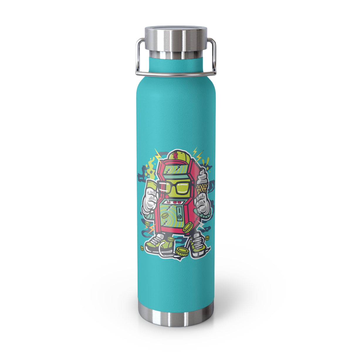 22oz Copper Insulated Water Bottle with Cartoon Design - CV2