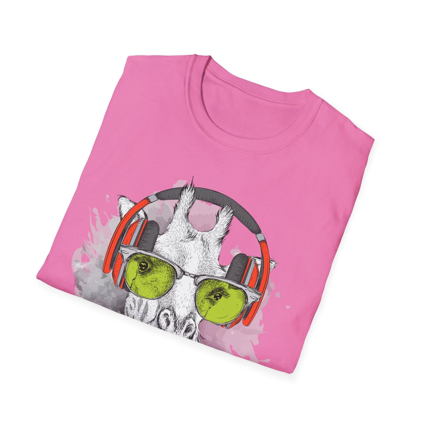 I Love Music Animals Shirt With Headphones Unisex Gildan Softstyle 100 Percent Ring Spun Cotton Tee