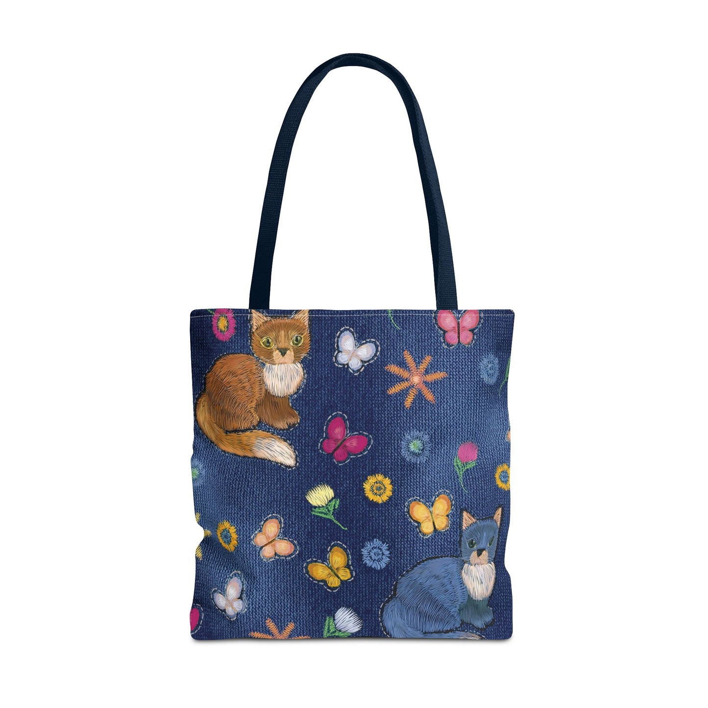 Denim Fabric Imitation Print Unisex Canvas Bag Poly Spun 3 Sizes Tote Bag 190-13
