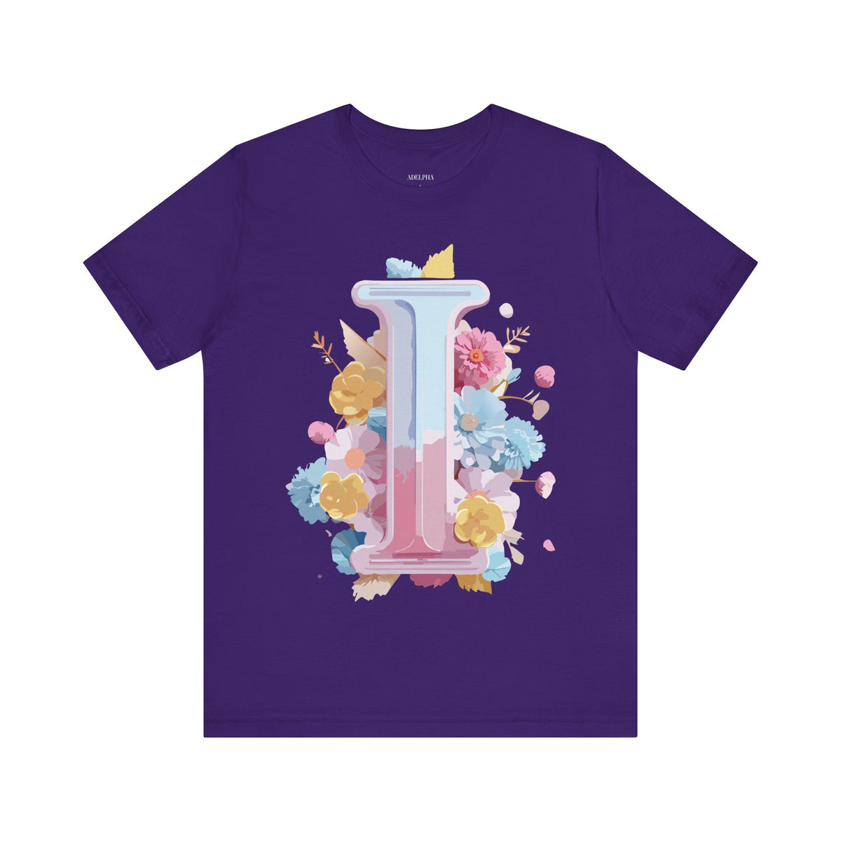 Letter I Graphic Unisex Cotton Bella+Canvas Tee with Art Letter Design
