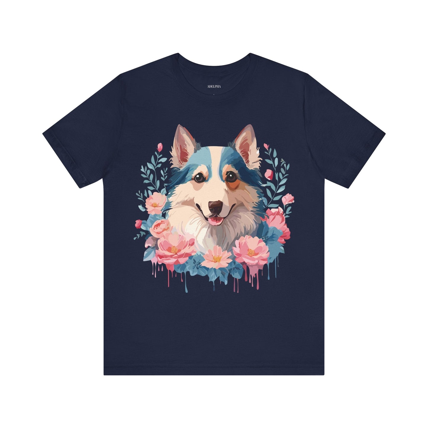 Unisex Graphic Dog Shirt Vintage Inspired Tee Art Design By Adelpha Premium Short Sleeve