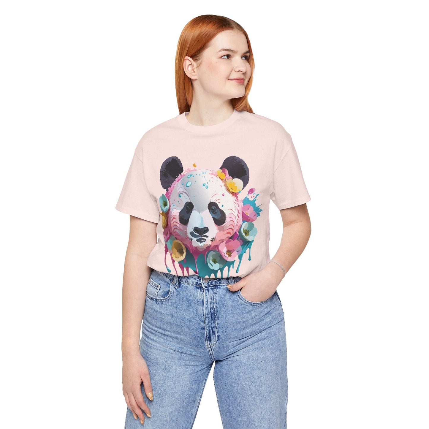 Panda Graphic Unisex 100 Cotton Vintage Art with Animal T-Shirt 6