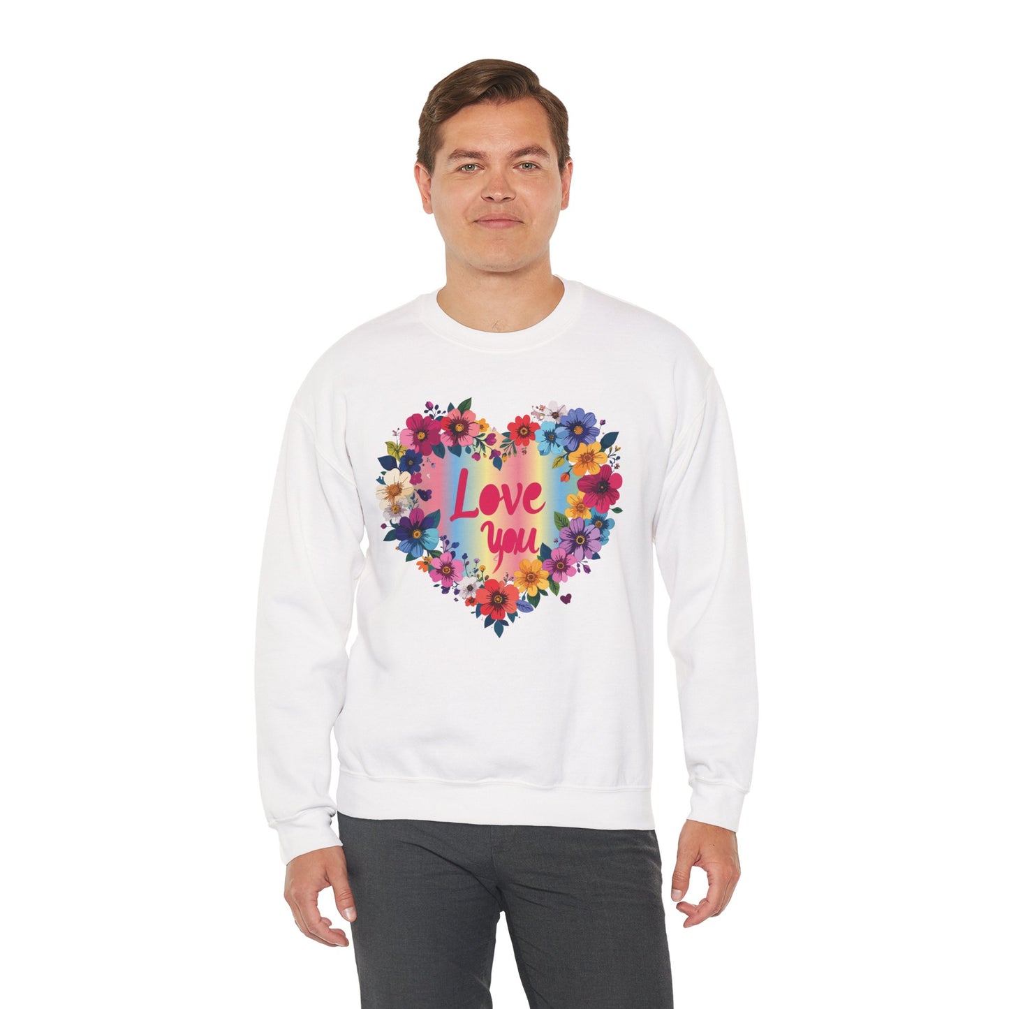 Floral Love You Heart Sweatshirt, Floral Heart Sweatshirt, Floral Love Sweatshirt, Valentine's Day Sweatshirt, Floral Sweatshirt 111