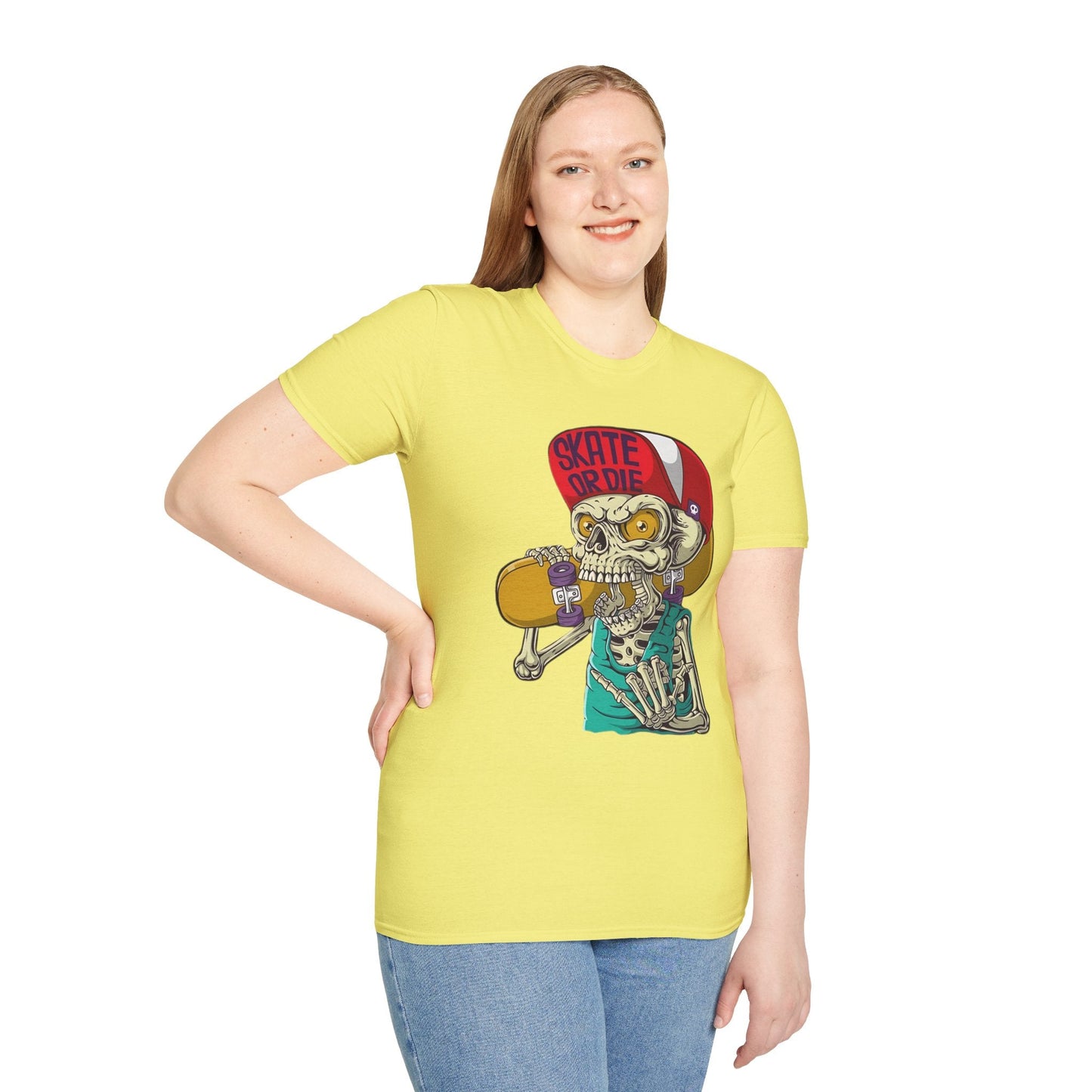 Skull T Shirt Skeleton Tee Unisex Softstyle Cotton Gildan 64000 Graphic Tee For Everyday Wear