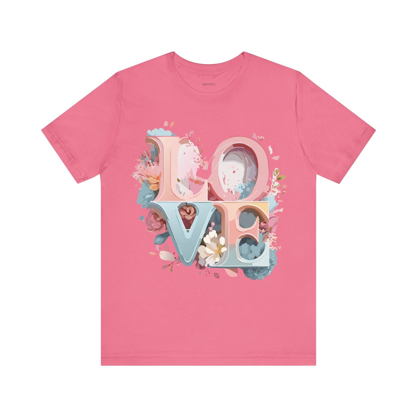 Valentine Day Graphic Unisex 100 Cotton Vintage Artwork with Love and Flower Design Tee 47