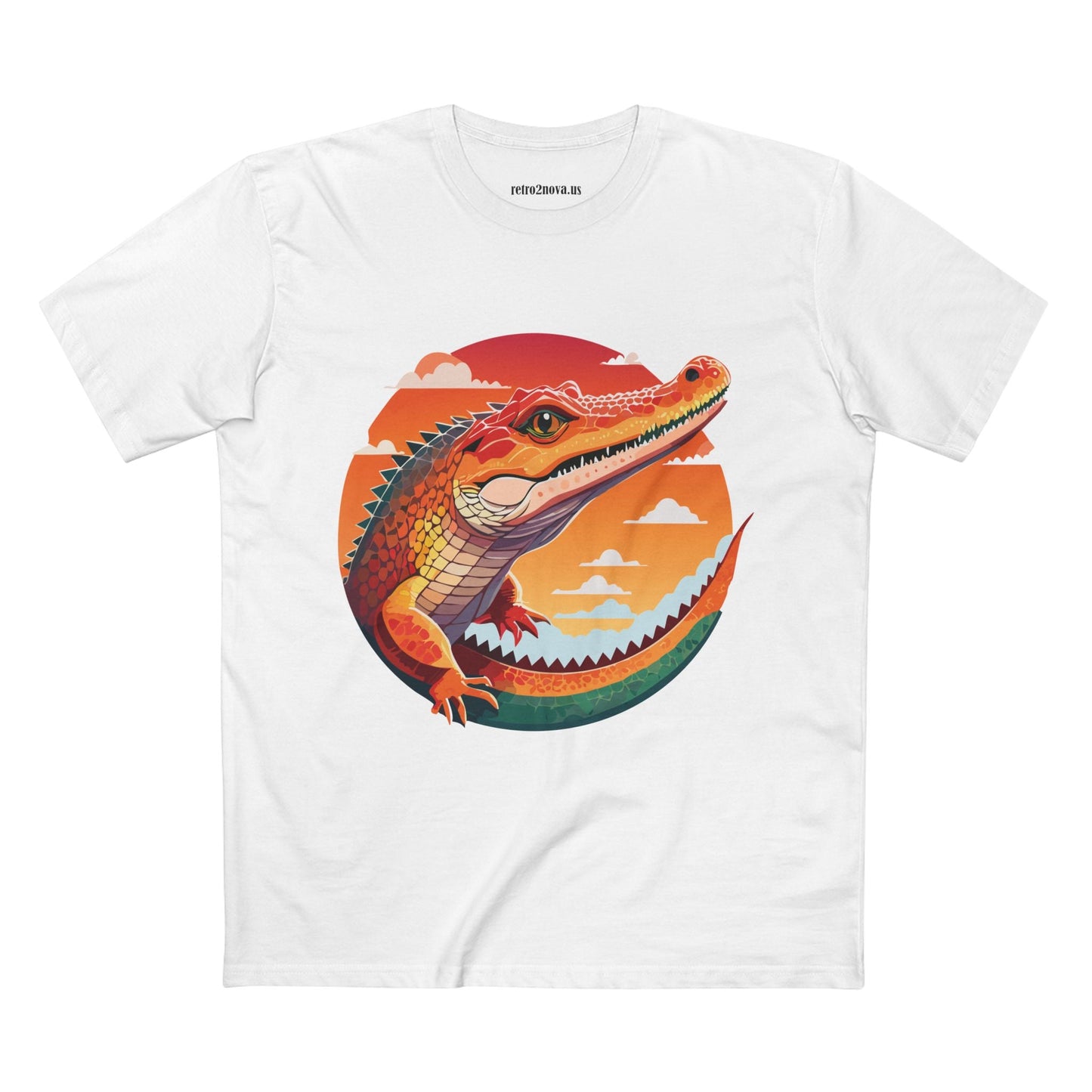 Unisex Crocodile Shirt With Original Art Design Premium Cotton Tee From Retro2Nova Art Collection Soft Breathable Graphic