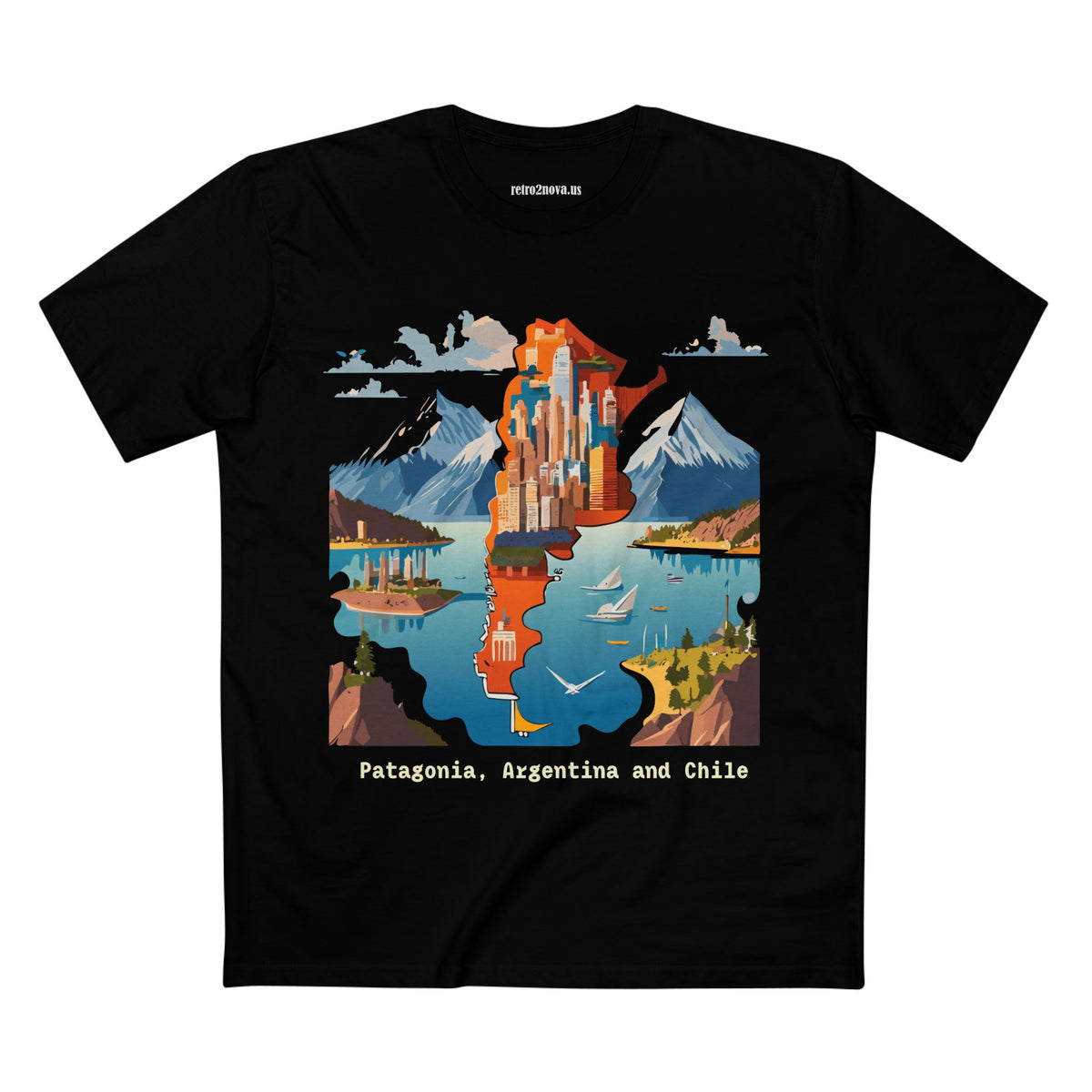 Patagonia Argentina and Chile map T-Shirt | Patagonia map tee