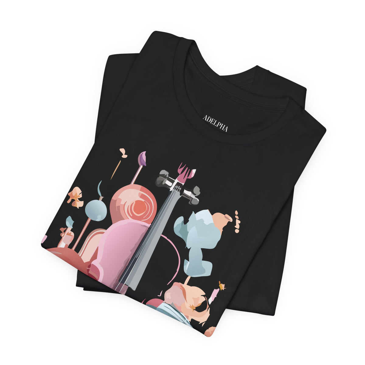 Music Graphic Unisex Cotton Bella+Canvas Tee with Art Design m108