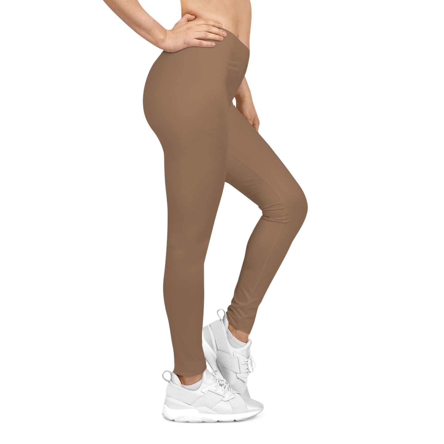Faded Copper Color Women's Poly-Span Casual Leggings XS-2XL
