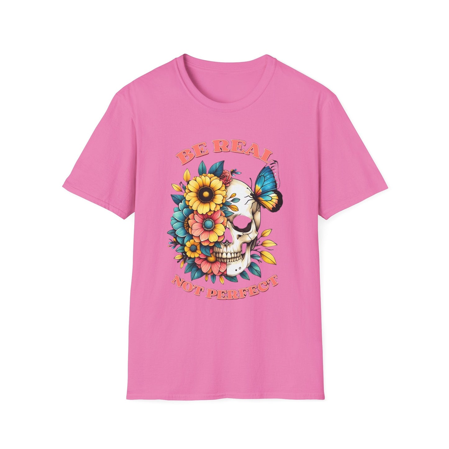 Gildan Skull Tee Shirt Unisex Skeleton Print Tee 100 Percent Ring Spun Cotton Softstyle