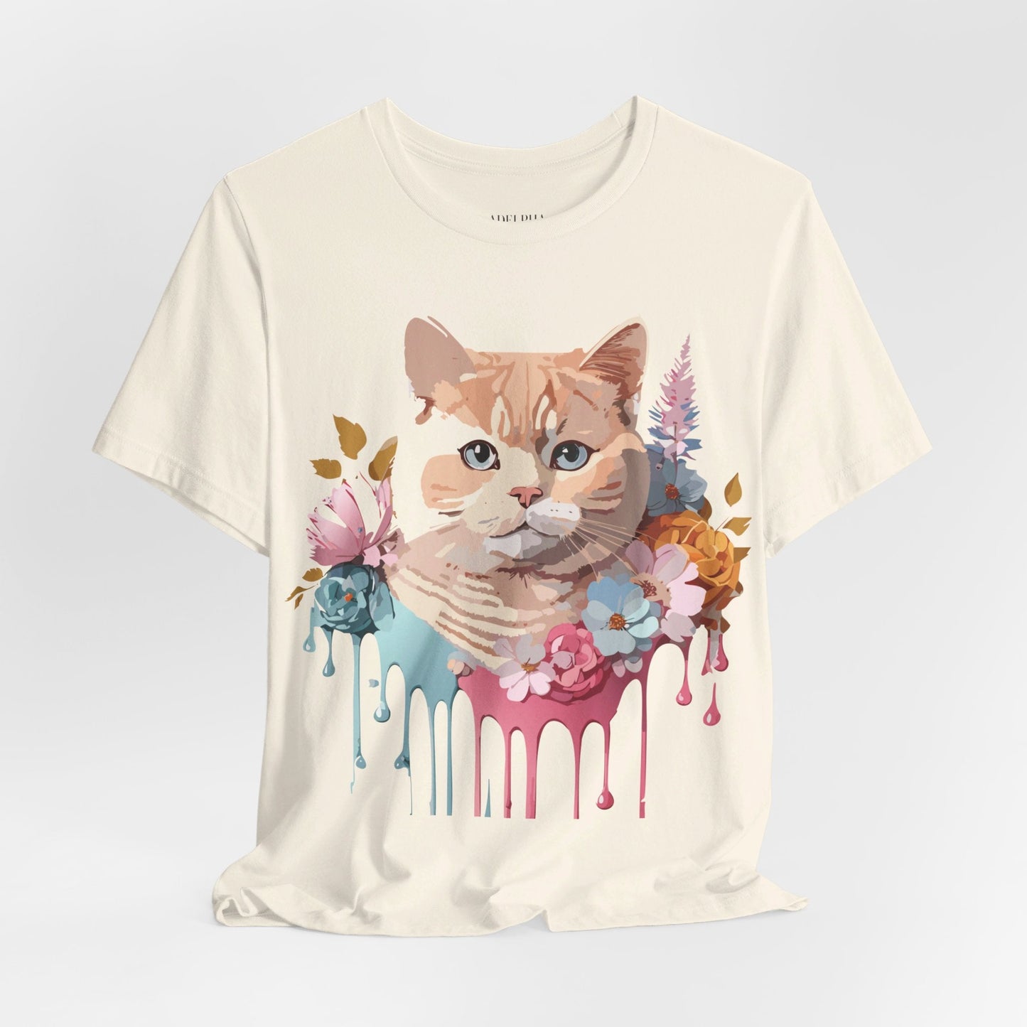 Cat Shirt Graphic Tee Unisex Vintage Inspired Adelpha Art Design