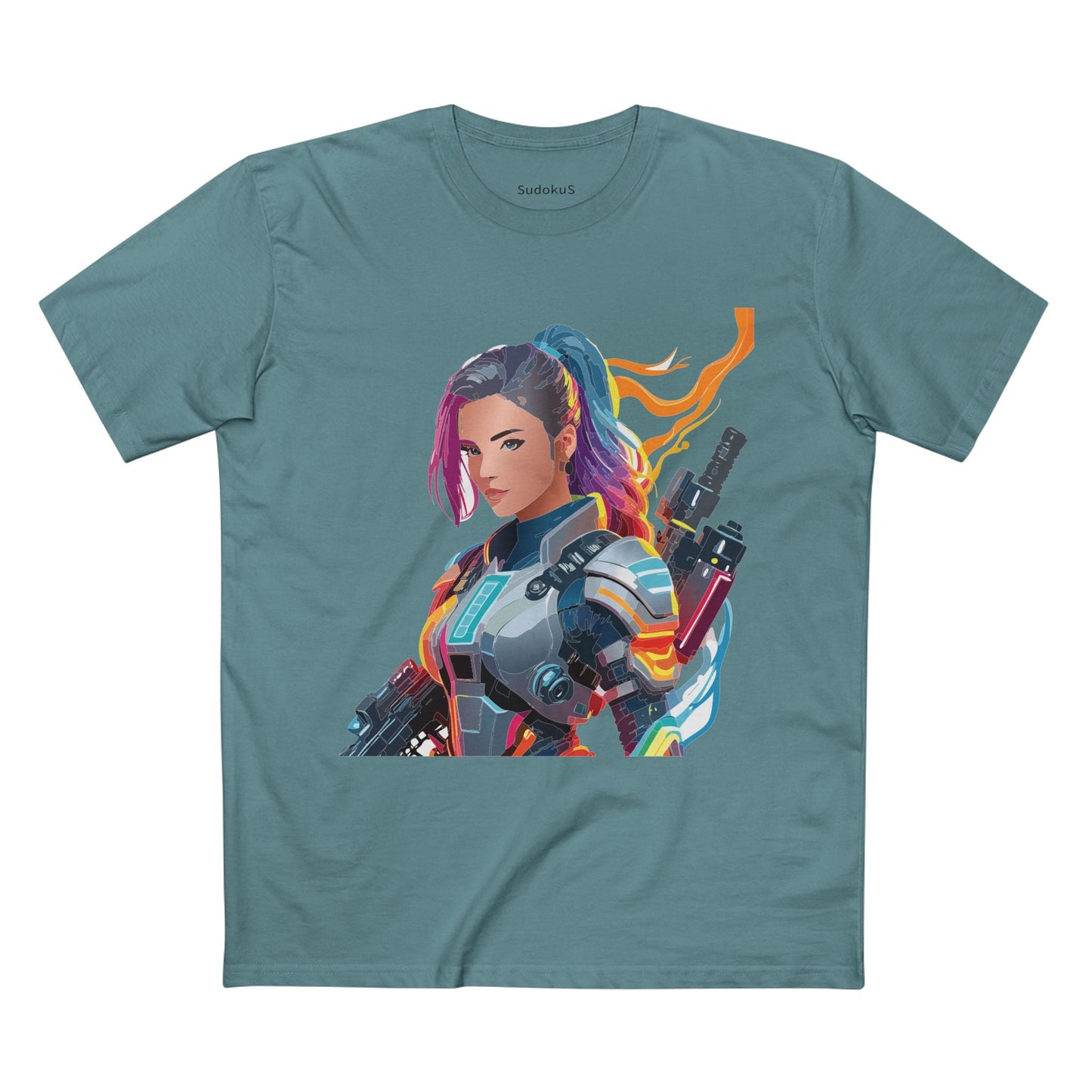 Army-woman Graphic Unisex 100 Cotton Staple Tee 10