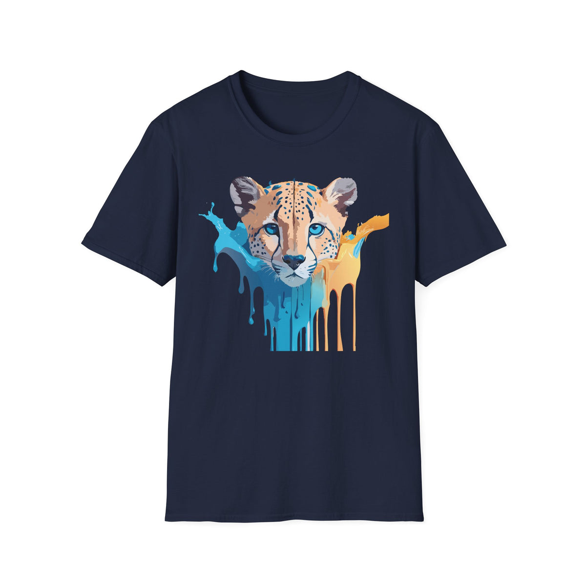 Color Splash Cheetah T-Shirt | Animal Face Art Tee