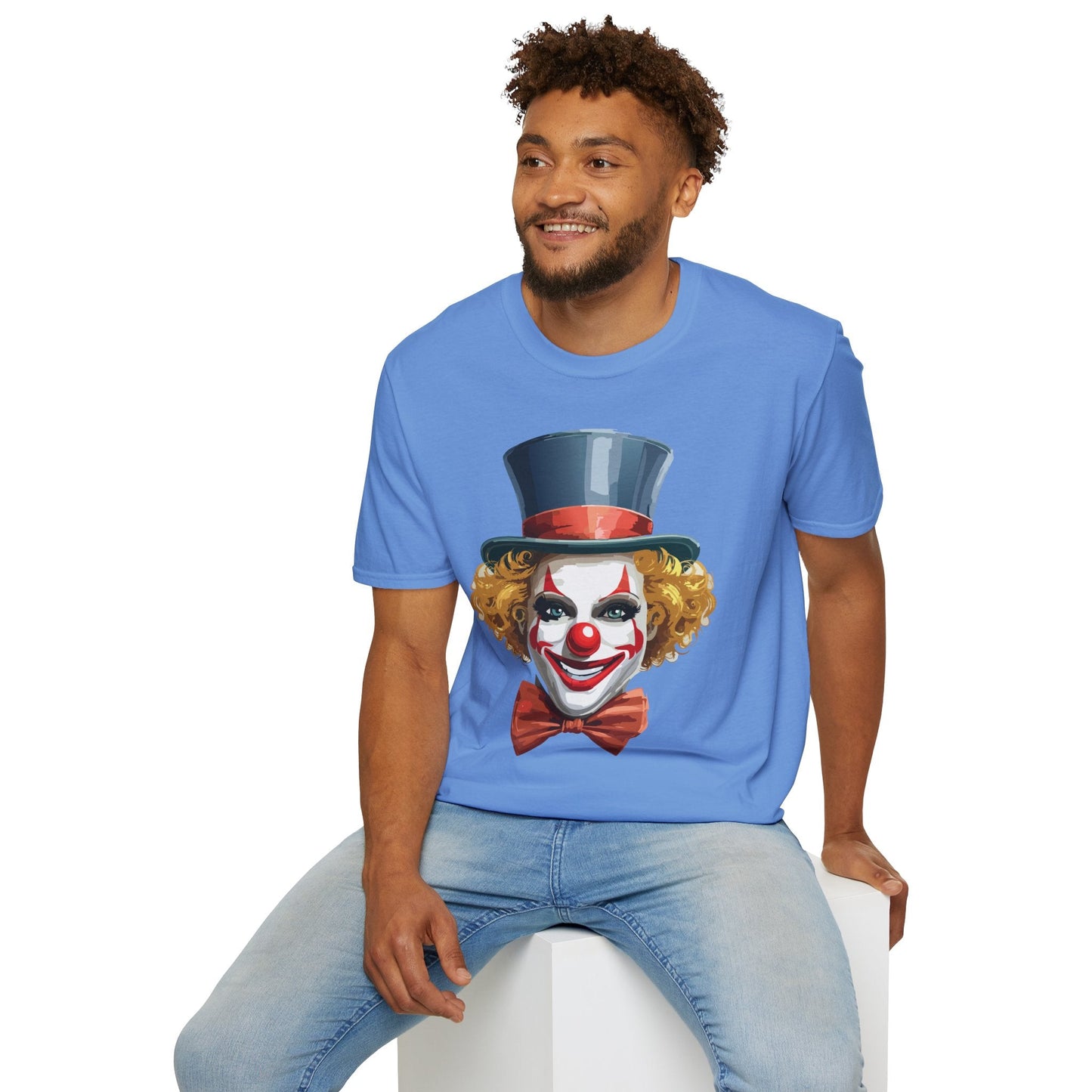 Clown Shirt T Shirt With Clown Funny Man Circus Shirt Scary Man Tee Unisex Gildan Softstyle 64000