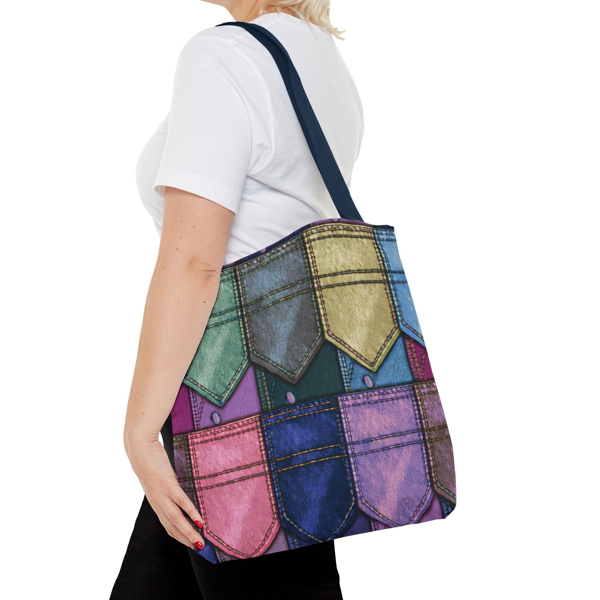 Denim Canvas Bag, Tote Bag Denim Printify