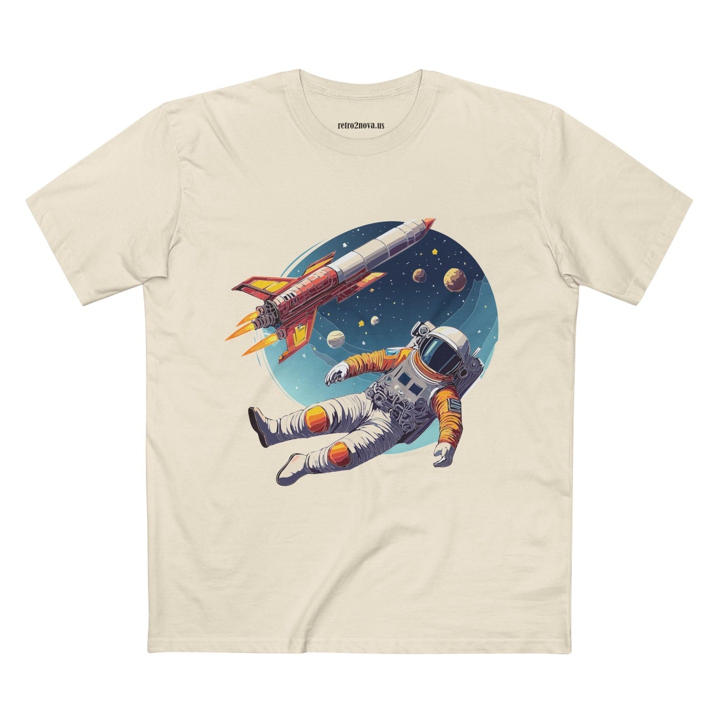 Cosmos Astronaut Shirt Unisex Premium Cotton Tee Original Art Design Retro2Nova Collection