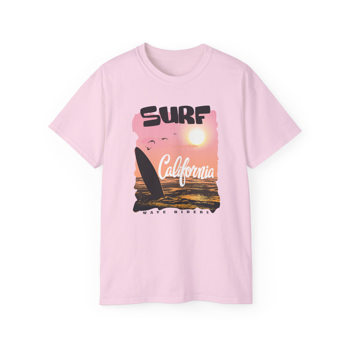 Surf California Tee | Sunset Sailboard Ocean Retro Beach Graphic