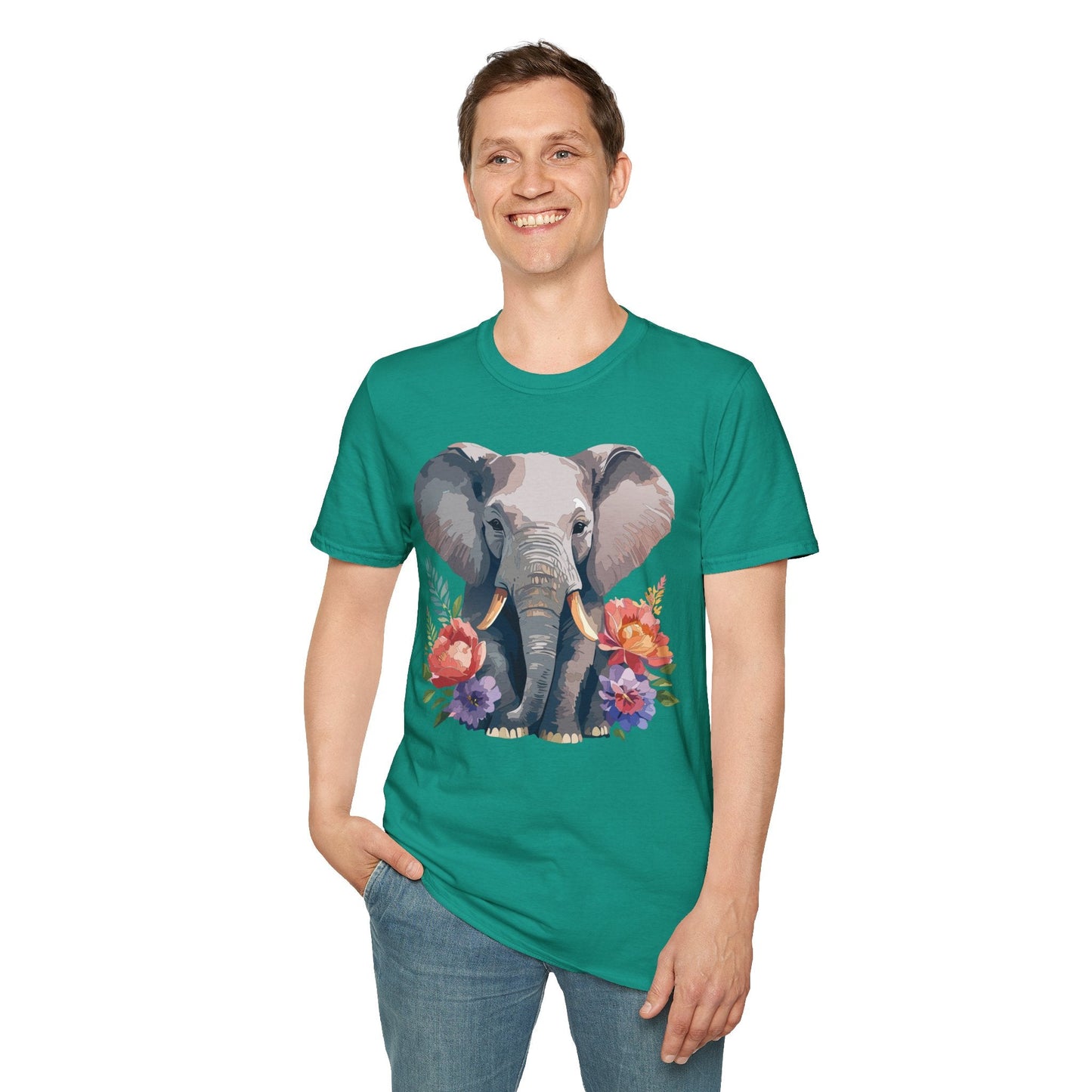 Elephant T Shirt Unisex Gildan Softstyle 64000 100 Percent Ring Spun Cotton Casual Tee