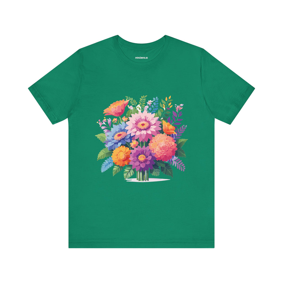 Floral Graphic Unisex Cotton Bella+Canvas Tee with Flowers Design ab15