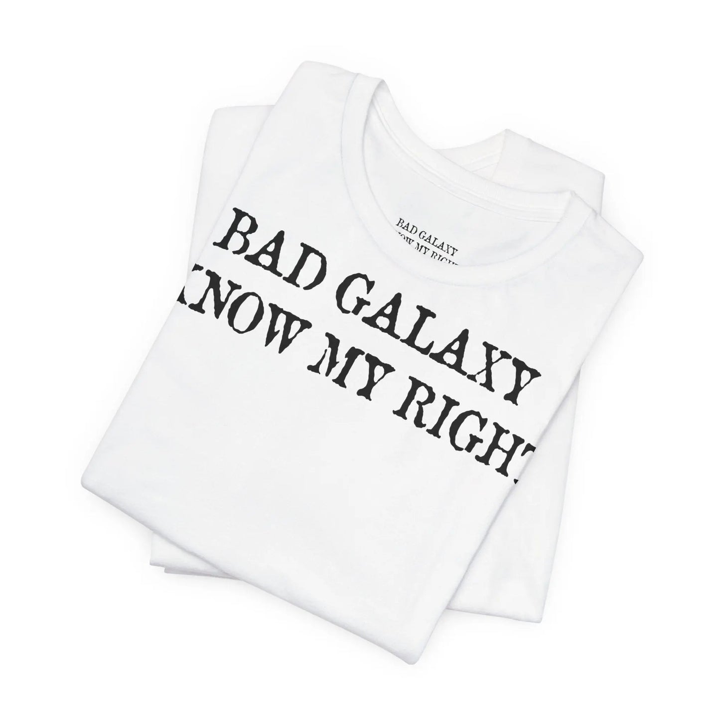 Red Stamp Tee Shirt Made In USA With 100 Percent Cotton Eco Inks From Bad Galaxy Official