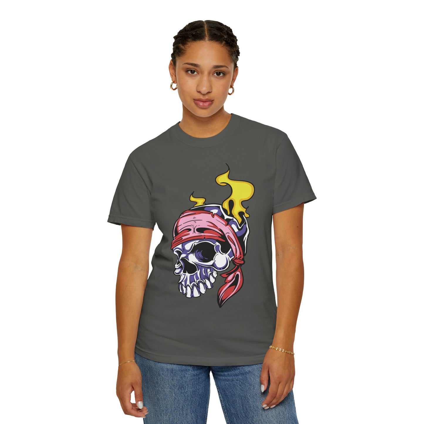 Unisex Cotton Tee Shirt with Skull