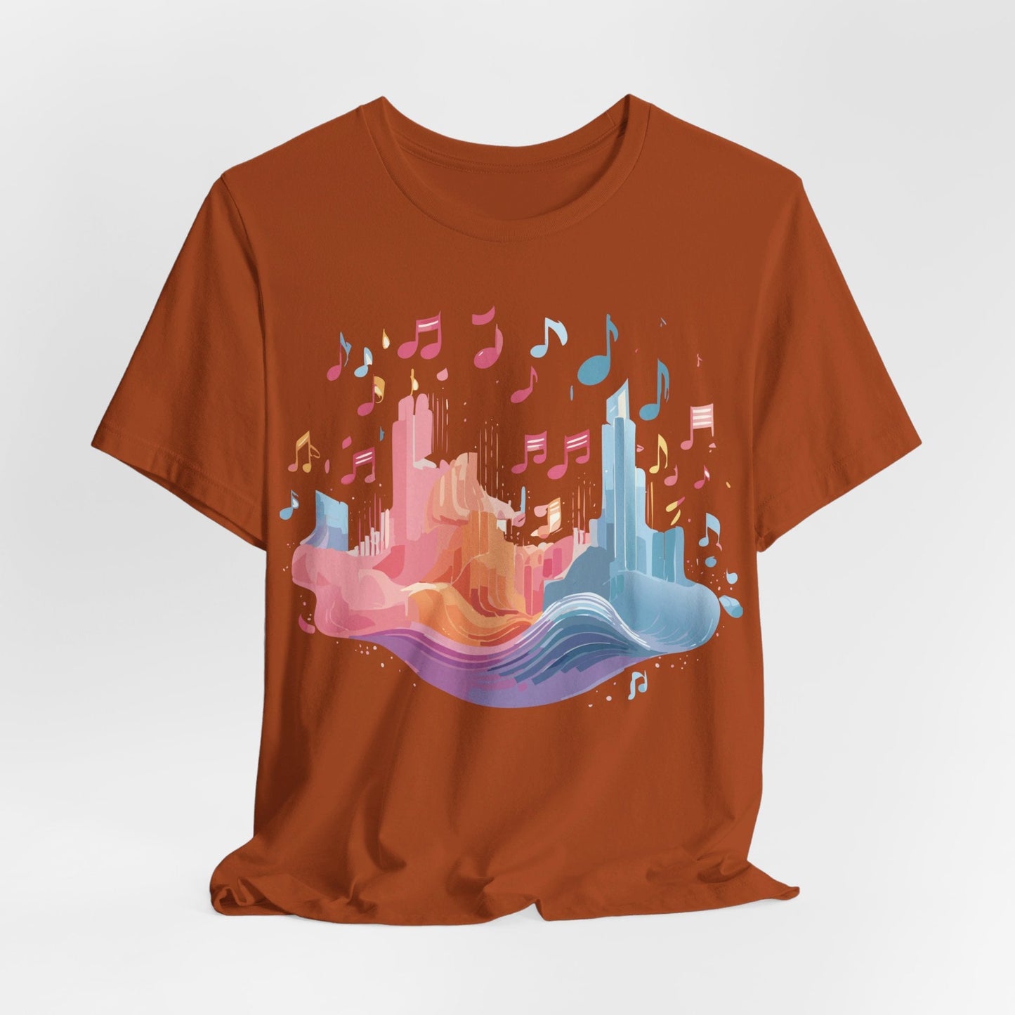 Music Graphic Unisex 100 Cotton Vintage Art with Musical Elements Tee 23