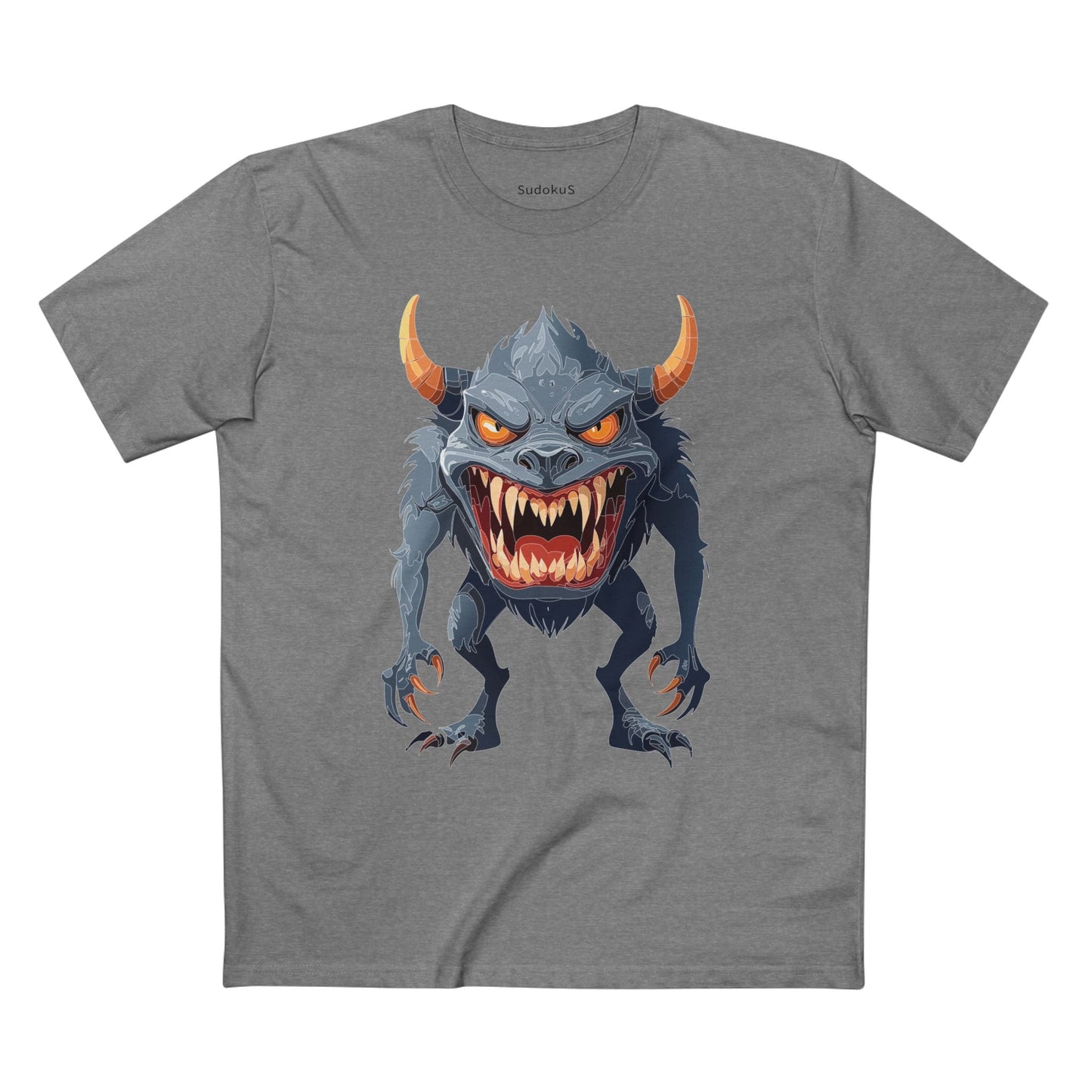 Cartoon Monsters Graphic Unisex 100 Cotton Staple Tee 4