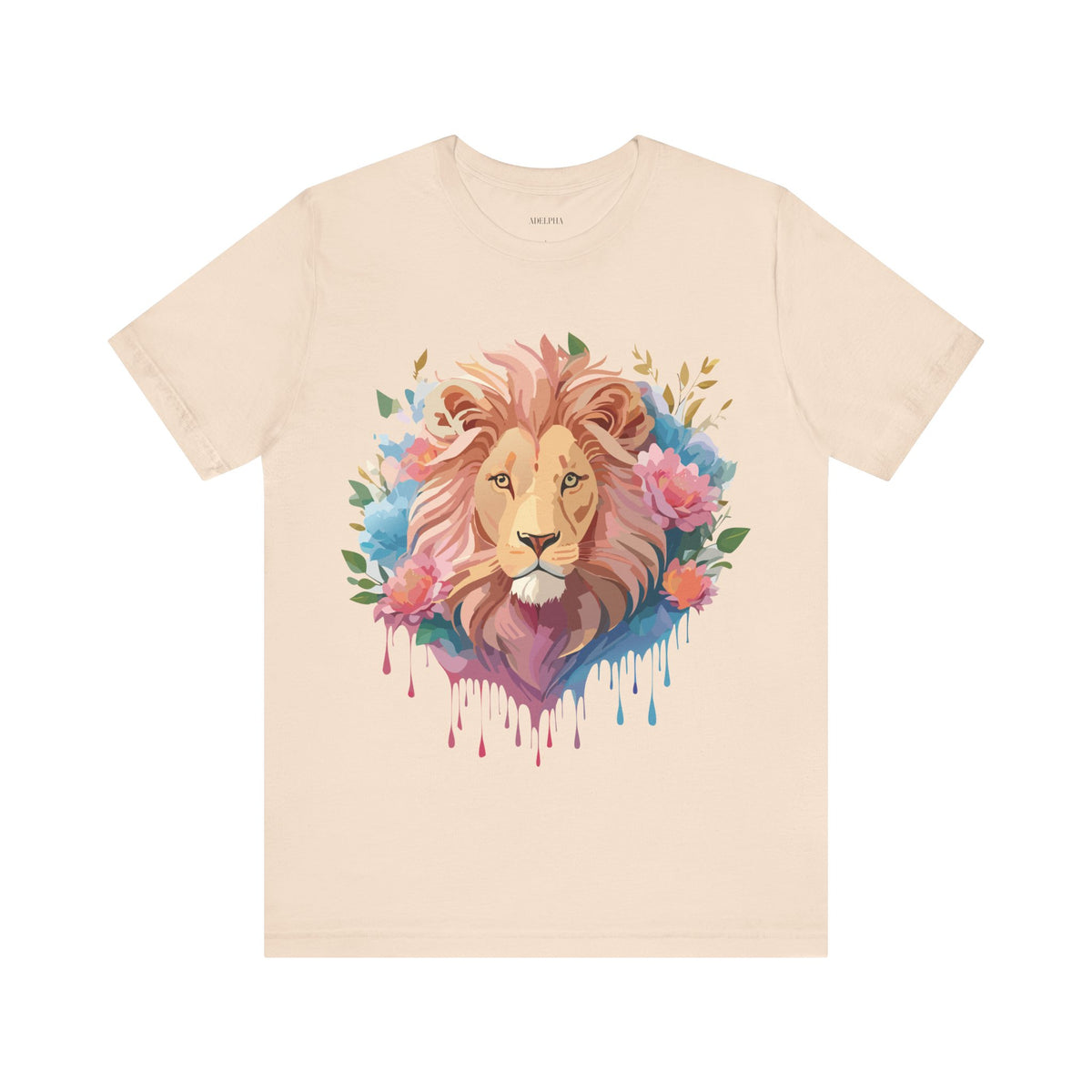 Lion Graphic Unisex Cotton Bella+Canvas Tee with Art Animal Design e43