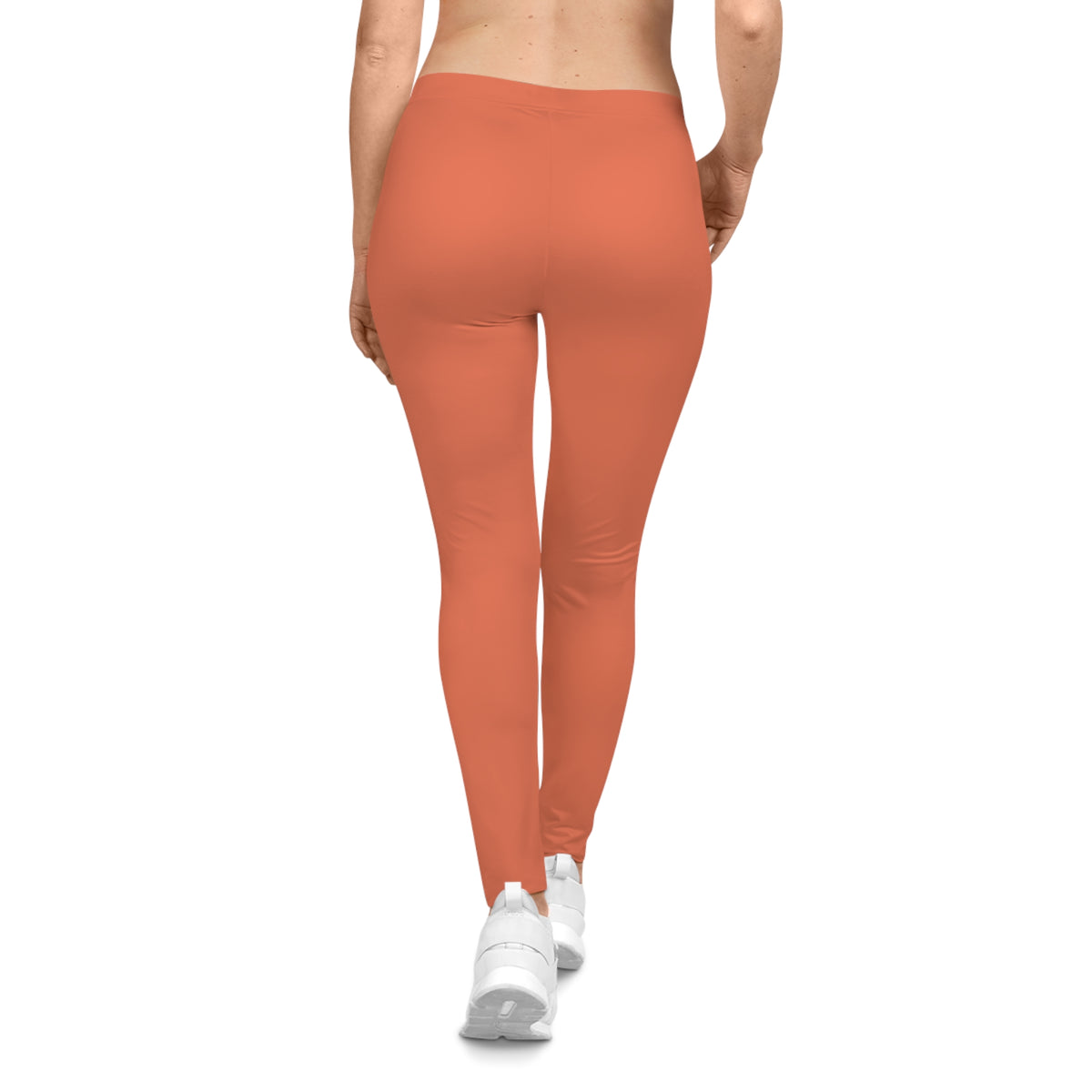 Burnt Orange Color Women's Poly-Span Casual Leggings XS-2XL