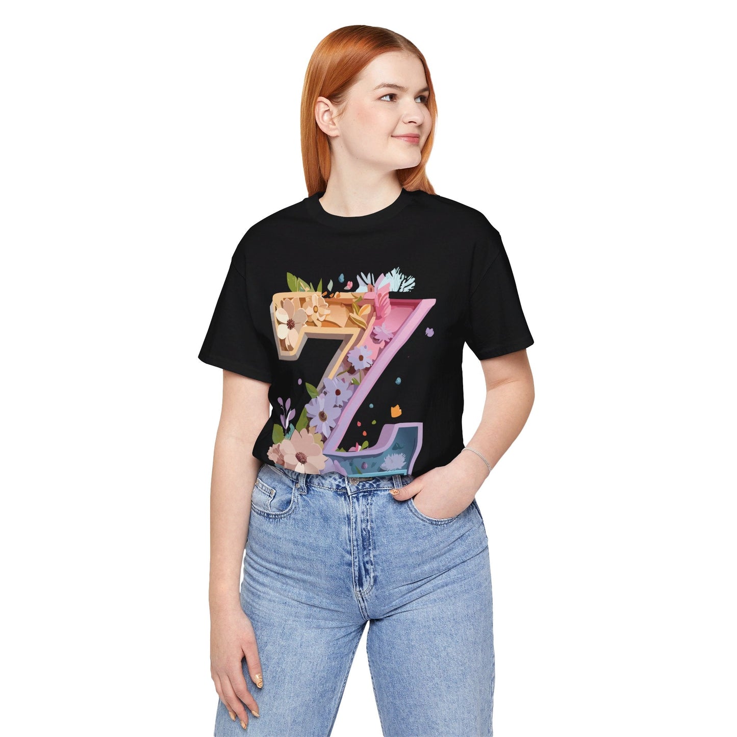 Letter Z Shirt Unisex Graphic Tee Adelpha Vintage Inspired Artwork Short Sleeve Jersey