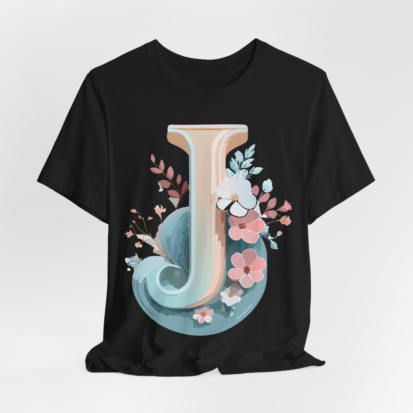 Letter J Shirt Graphic Unisex Tee With Original Vintage Inspired Artwork By Adelpha