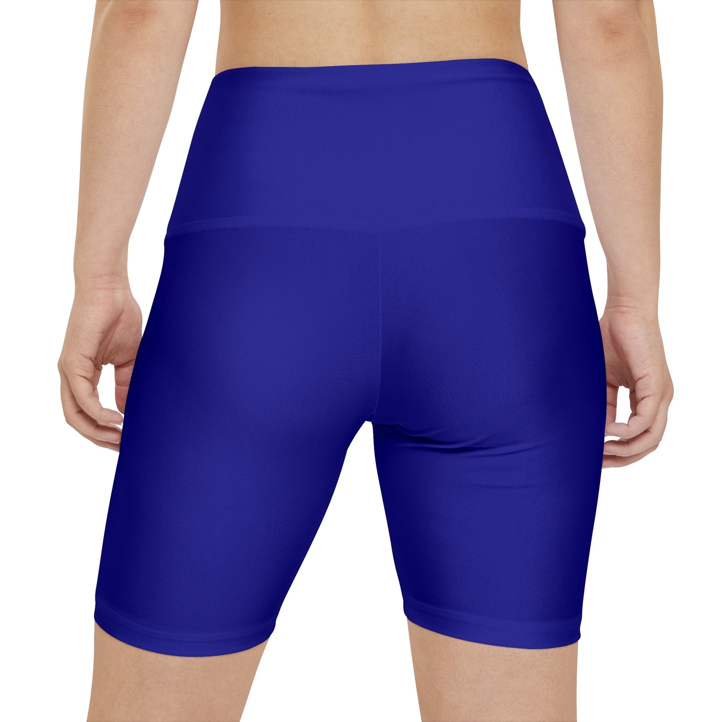 Dark Ultramarine Women's Workout Shorts — Solid High-Waist Biker Shorts for Exercise & Everyday Wear