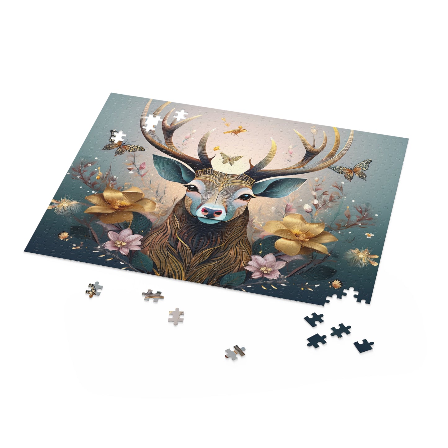Puzzles-50 Kids Deer Puzzle 500-Piece | Floral Deer Puzzle 500-Piece, Animals Kids Puzzles Size: 16" x 20",  Ages 9+