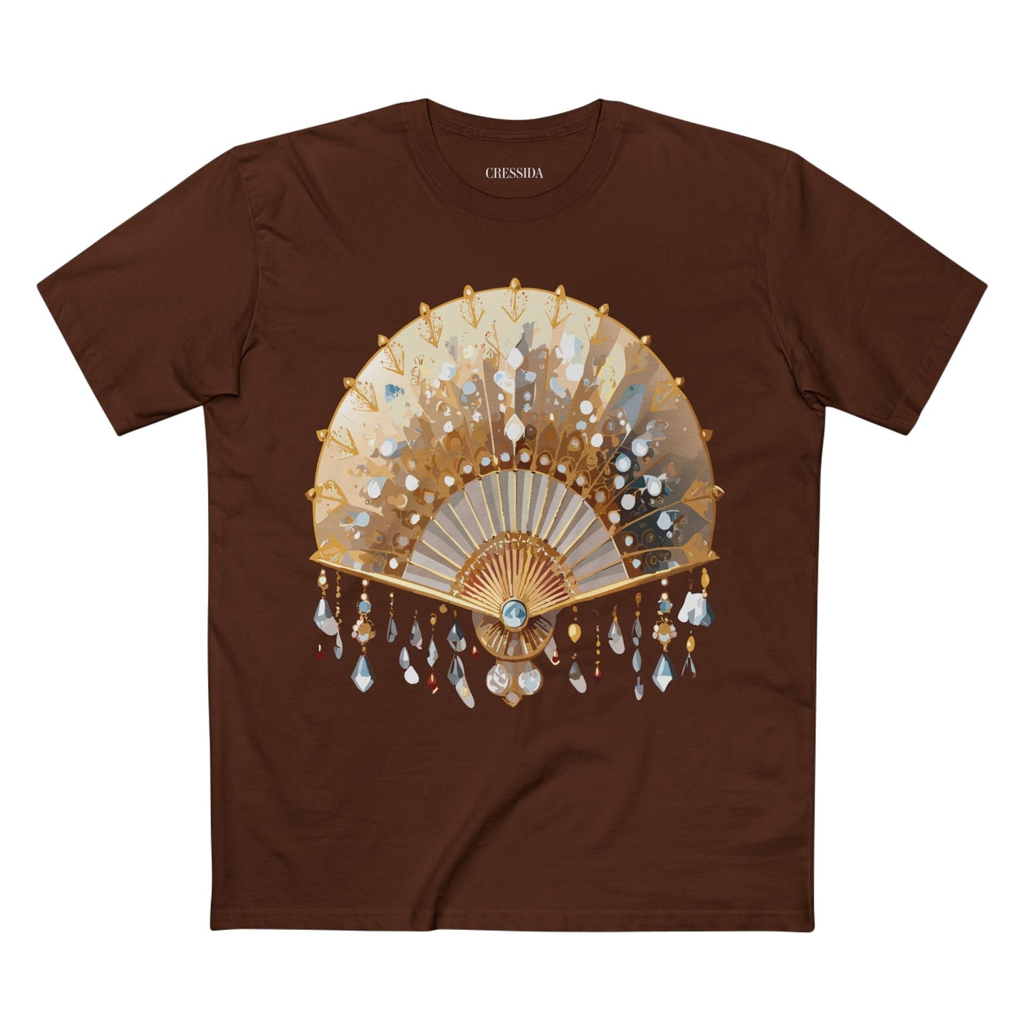 Antique Fan Graphic Design T-Shirt Unisex 100 Cotton Floral Carnival Artwork Tee 15