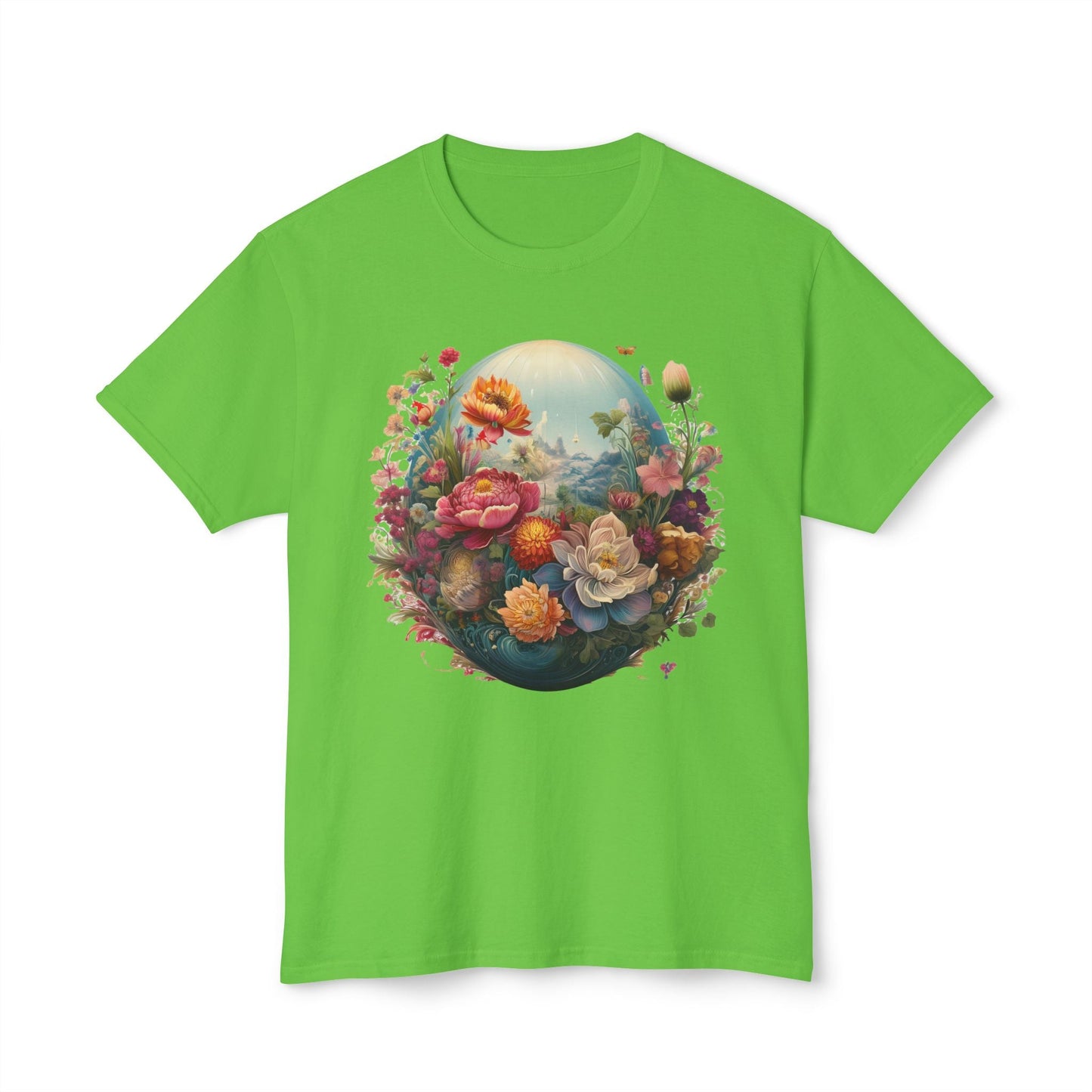 Unisex Floral T Shirt With Vintage Flower Art Print Cotton Tee For Men Women Everyday Wear
