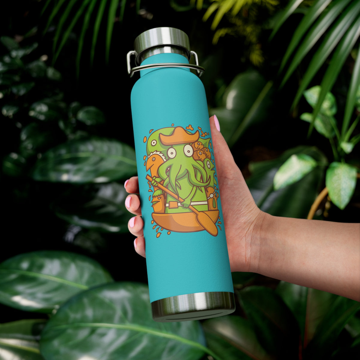 22oz Copper Insulated Water Bottle with Cartoon Design - CV76
