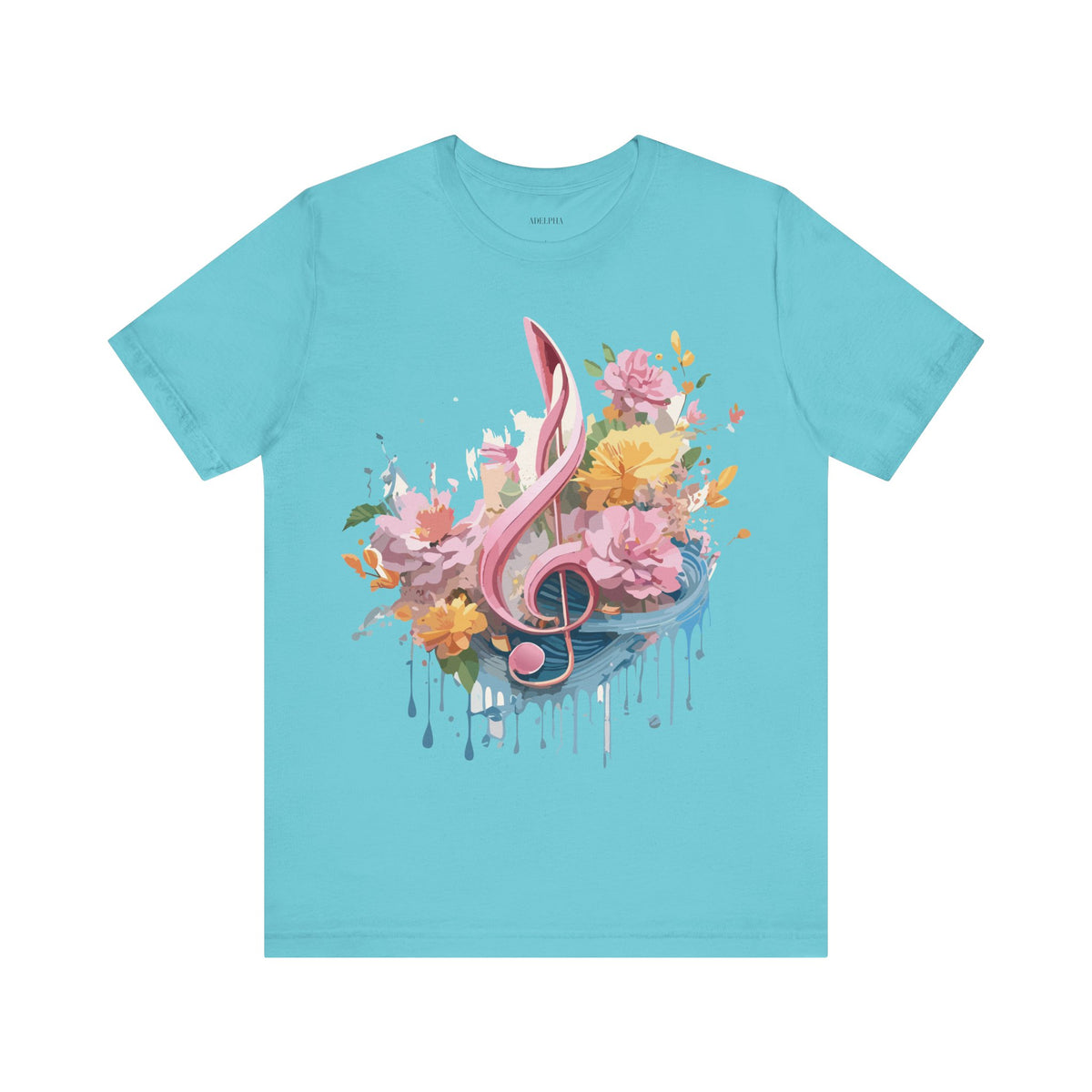 Music Graphic Unisex Cotton Bella+Canvas Tee with Art Design n163