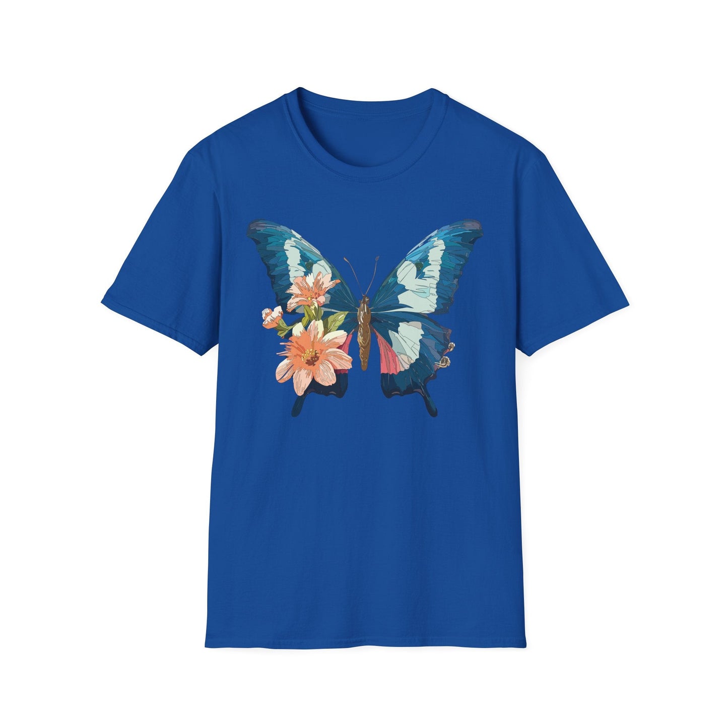 Butterfly Themed Unisex T Shirt Monarch Design Softstyle 64000 100 Cotton Tee For Everyday Comfort